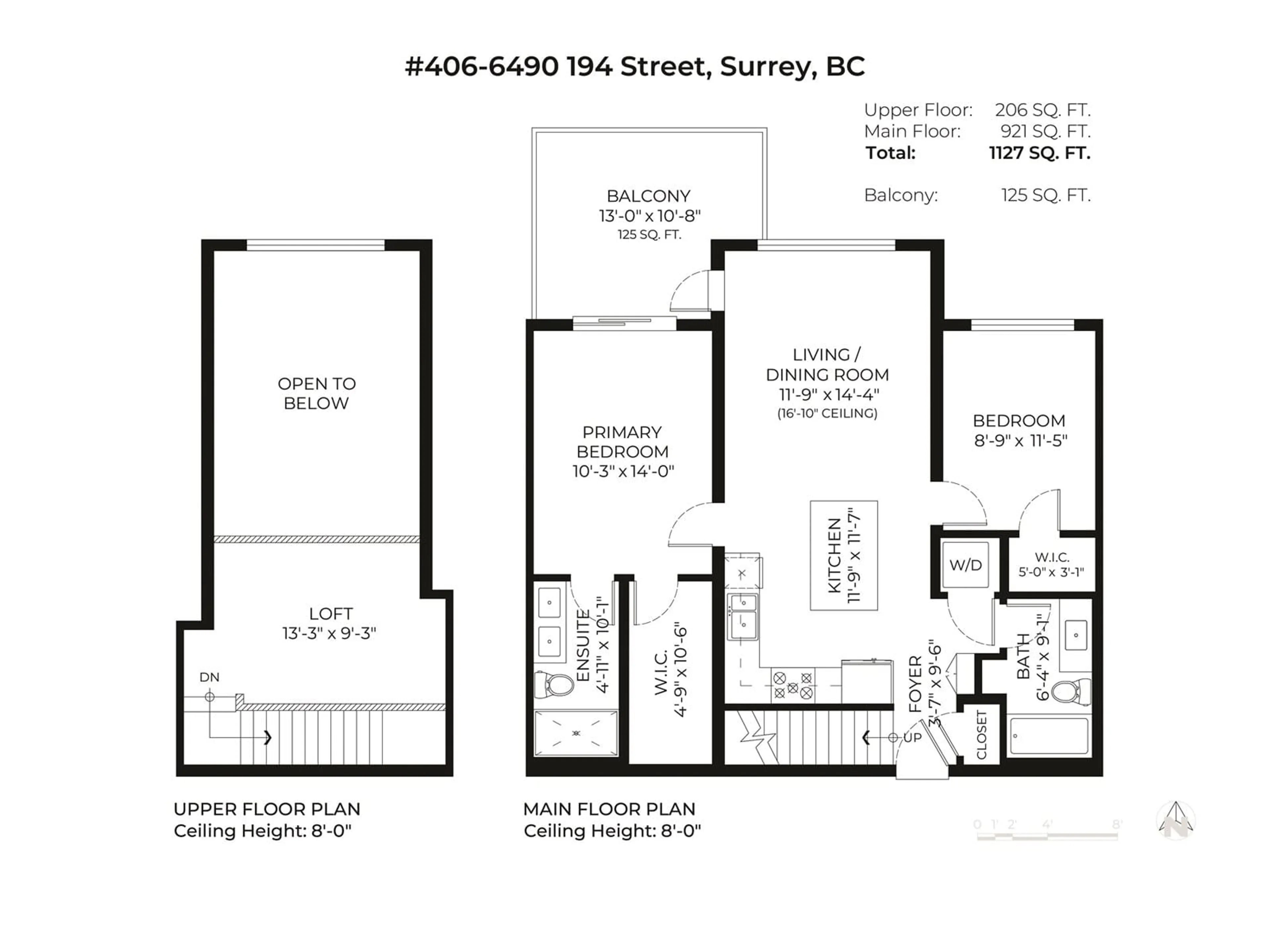 Floor plan for 406 - 6490 194, Surrey British Columbia V4N6J9