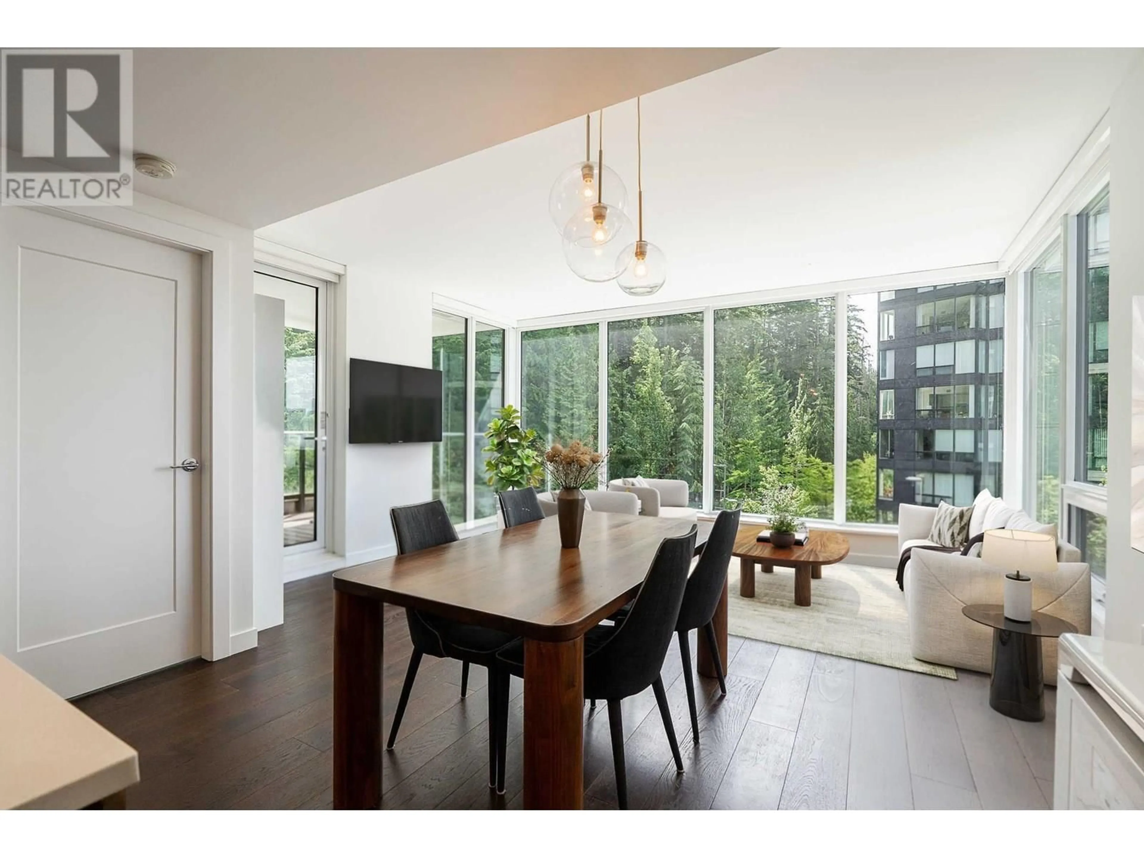 Dining room, wood/laminate floor for 308 - 5629 BIRNEY AVENUE, Vancouver British Columbia V6S0L5