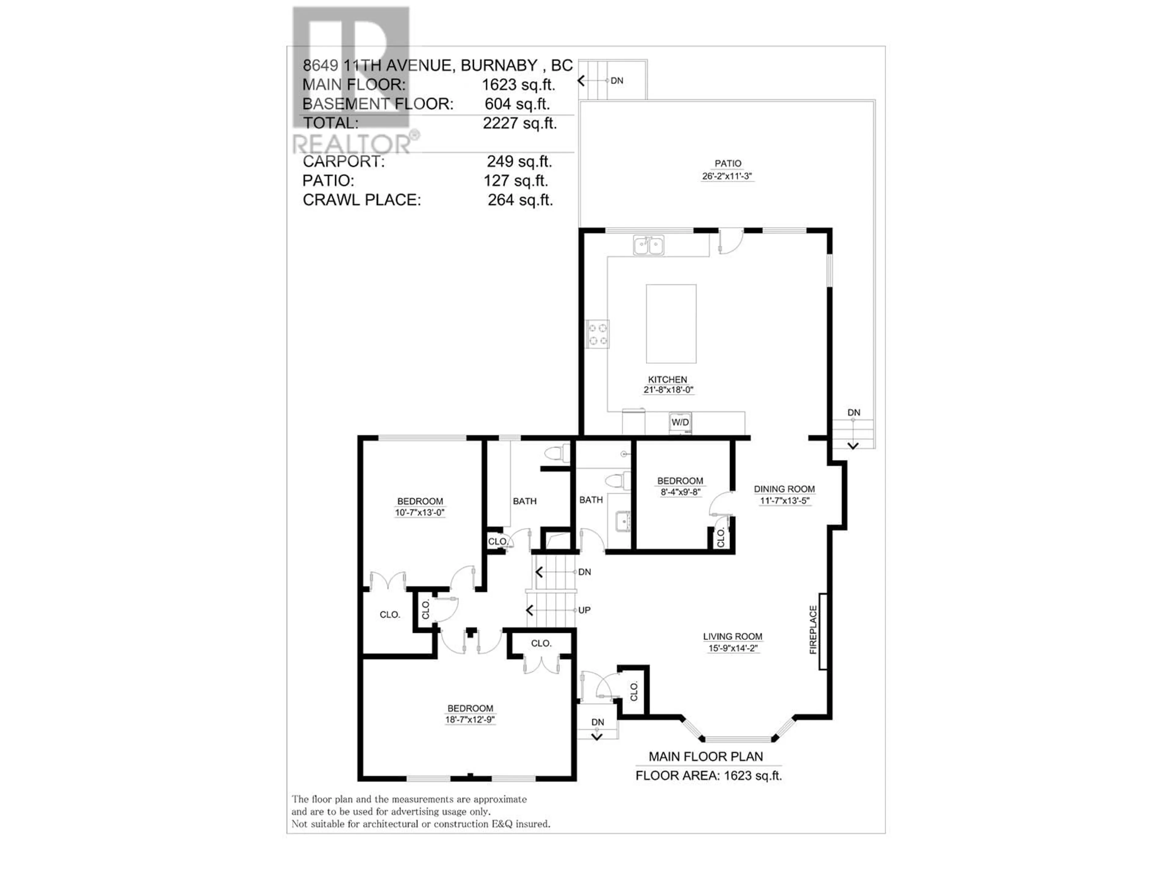 Floor plan for 8649 11TH AVENUE, Burnaby British Columbia V3N2P9