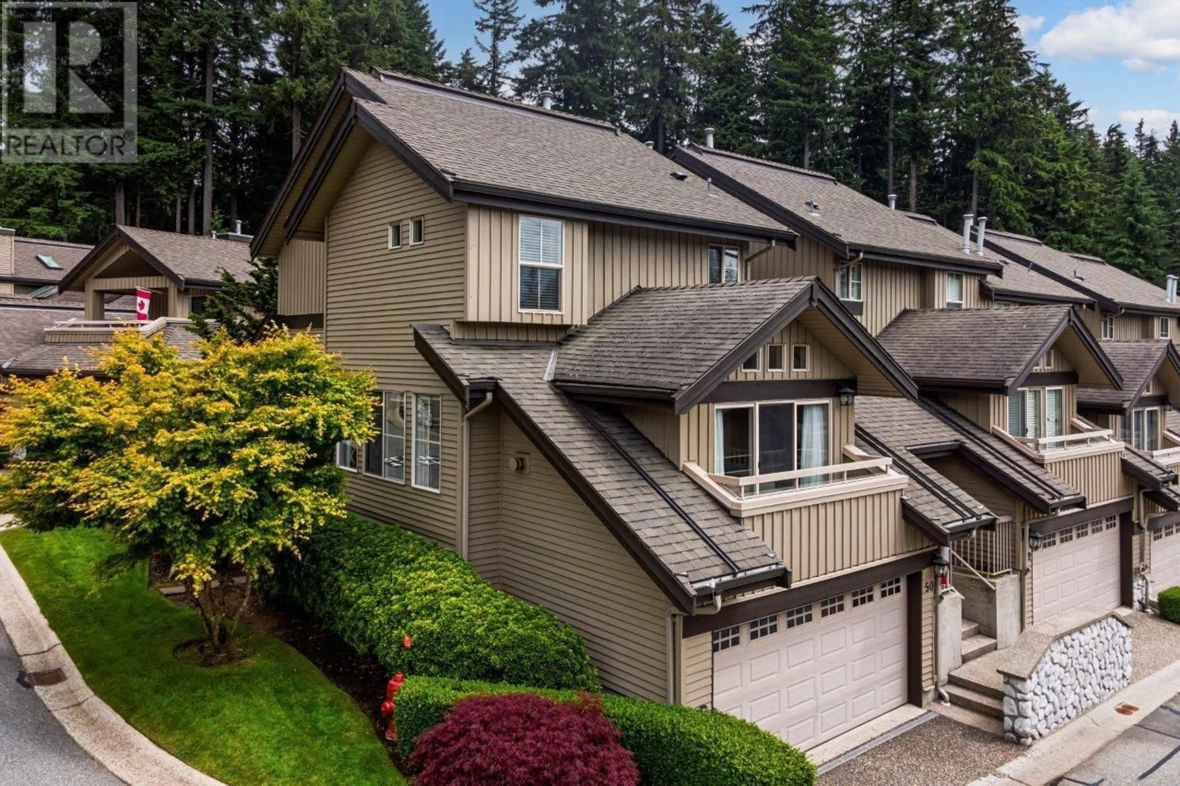 A pic from outside/outdoor area/front of a property/back of a property/a pic from drone, unknown for 50 - 1550 LARKHALL CRESCENT, North Vancouver British Columbia V7H2Z2