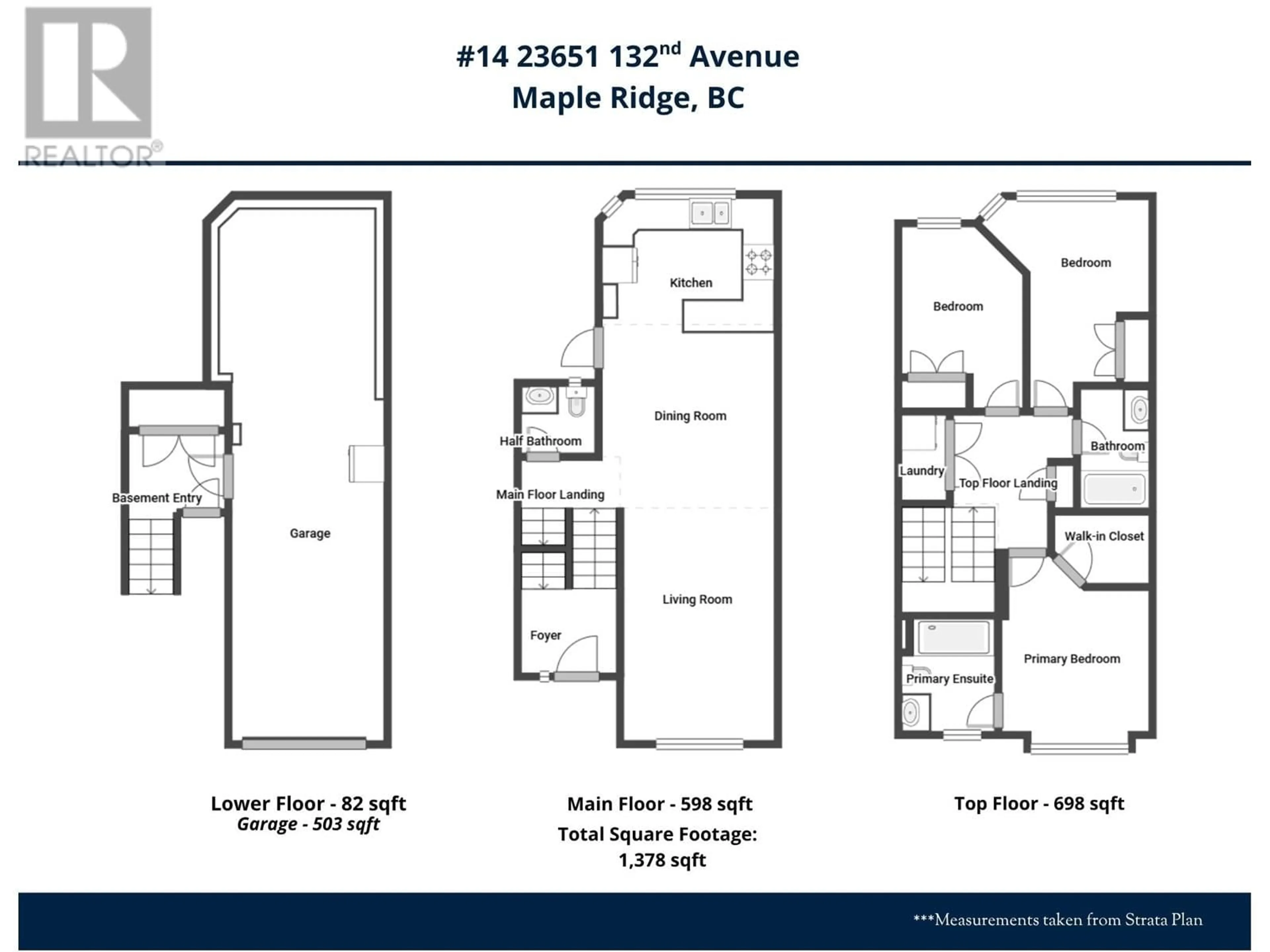 Floor plan for 14 - 23651 132 AVENUE, Maple Ridge British Columbia V4R0E9