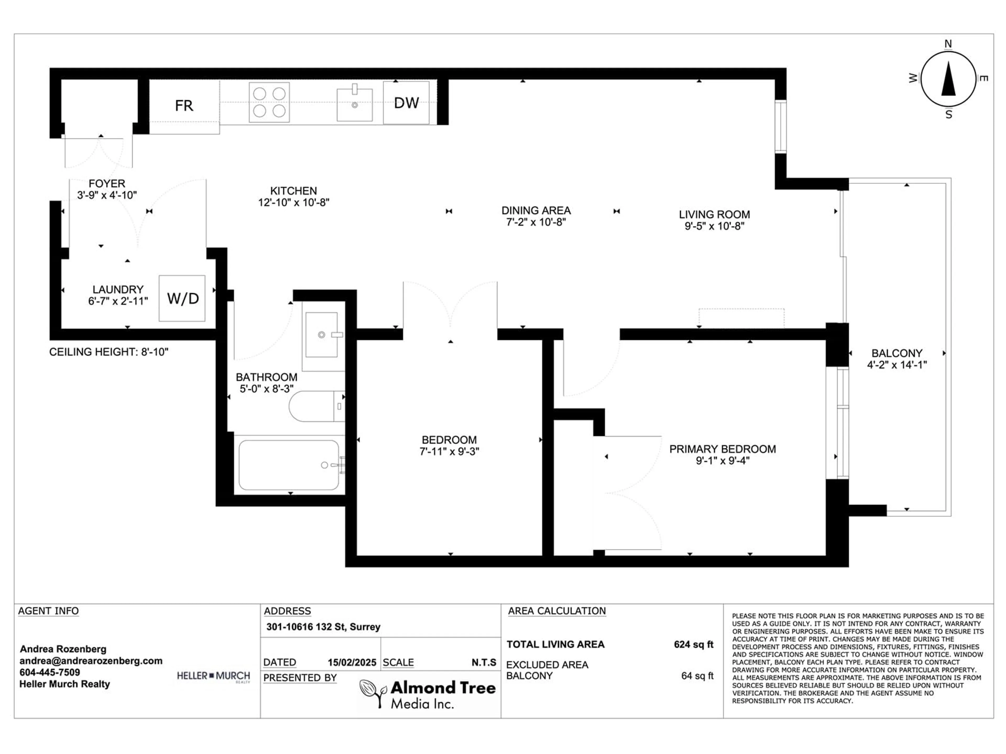 Floor plan for 301 - 10616 132, Surrey British Columbia V3T0T3