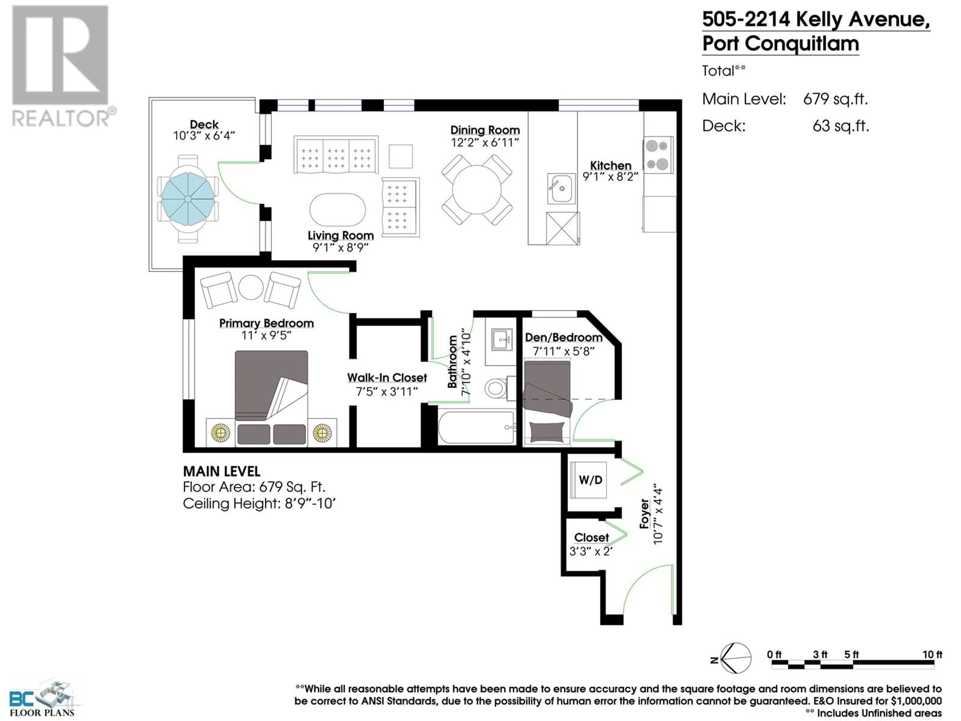 Floor plan for 505 - 2214 KELLY AVENUE, Port Coquitlam British Columbia V3C0E5