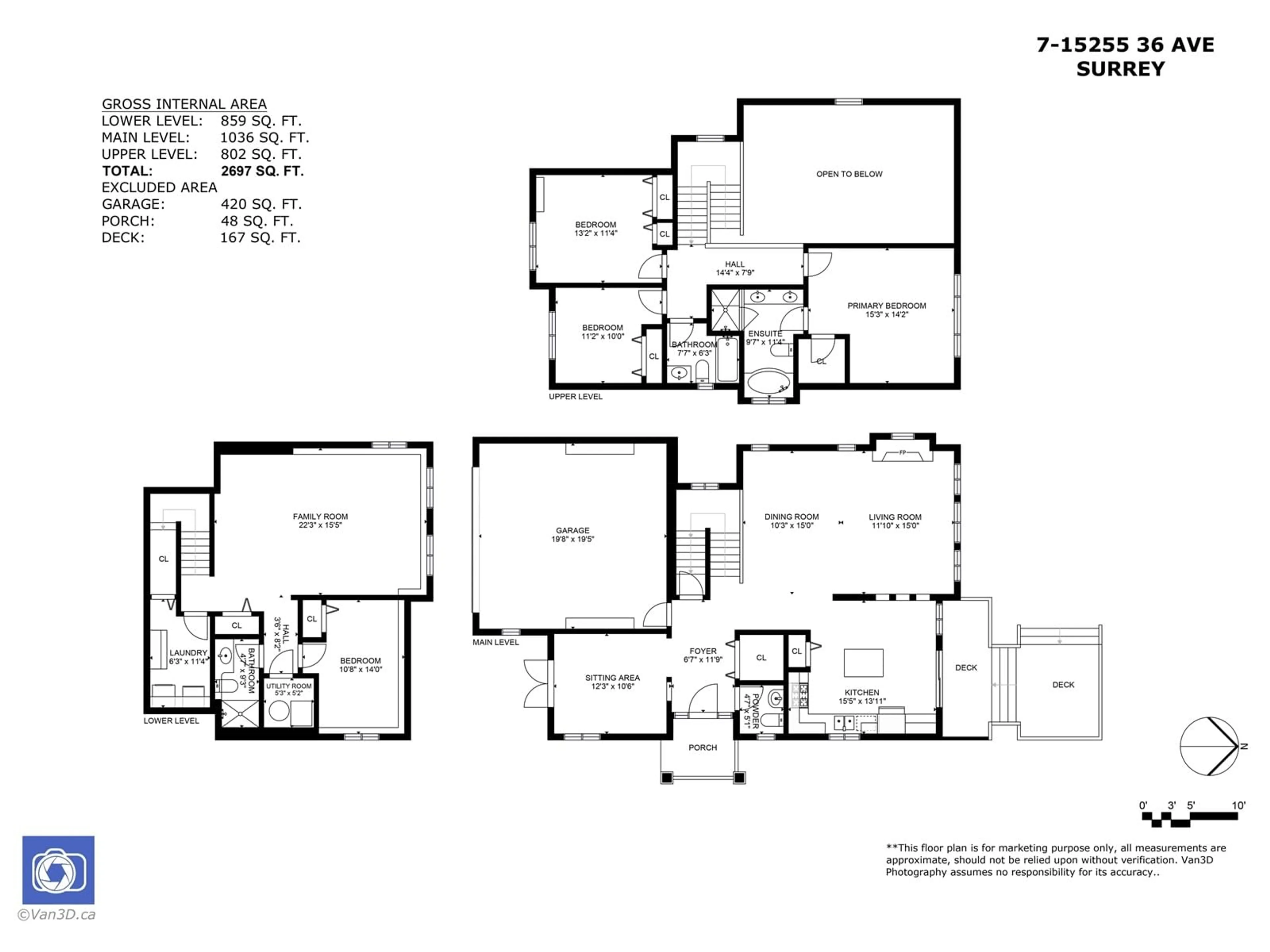 Floor plan for 7 - 15255 36, Surrey British Columbia V3Z0Y4