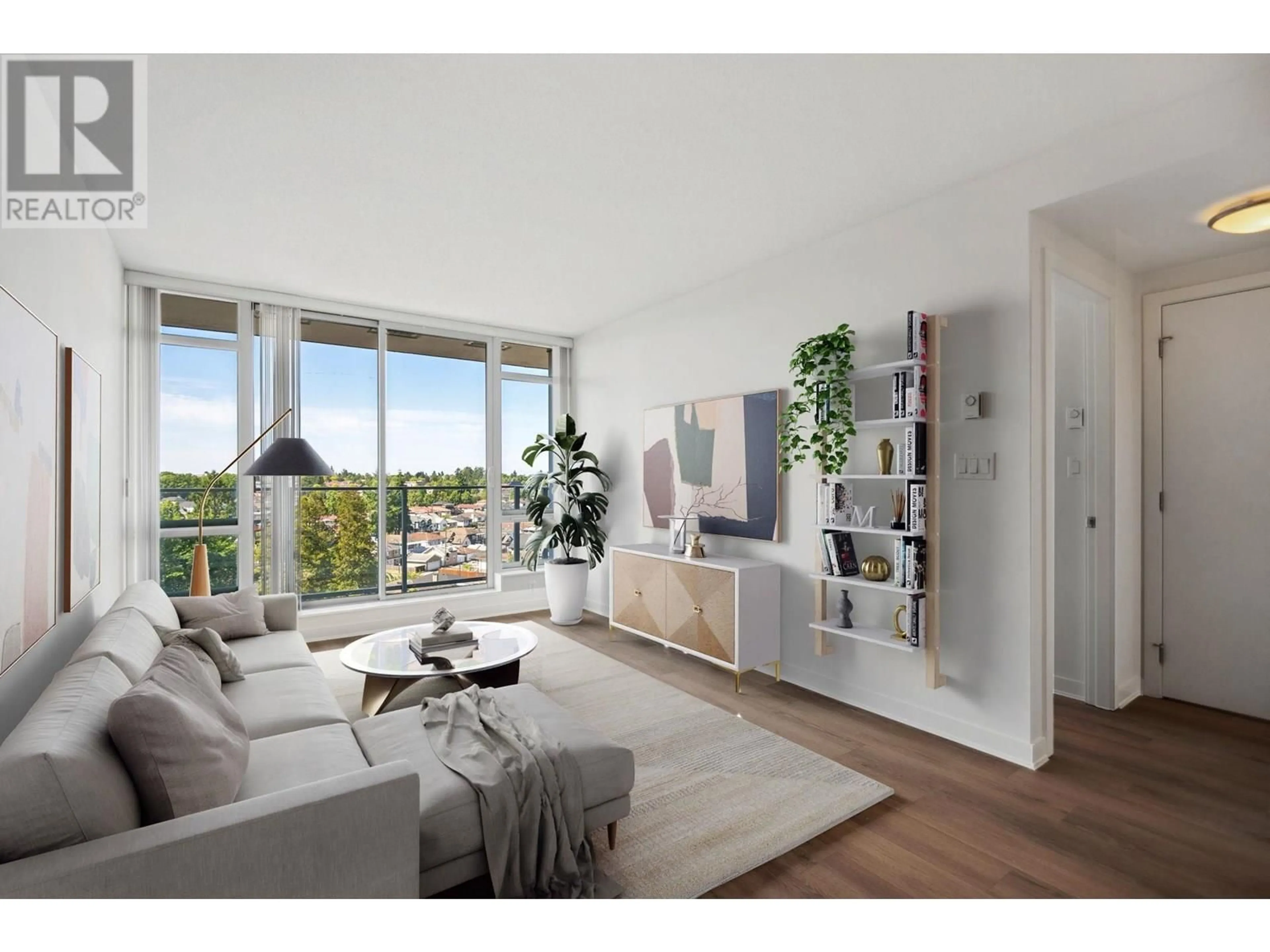 Living room with furniture, wood/laminate floor for 813 - 4818 ELDORADO MEWS, Vancouver British Columbia V5R0B3