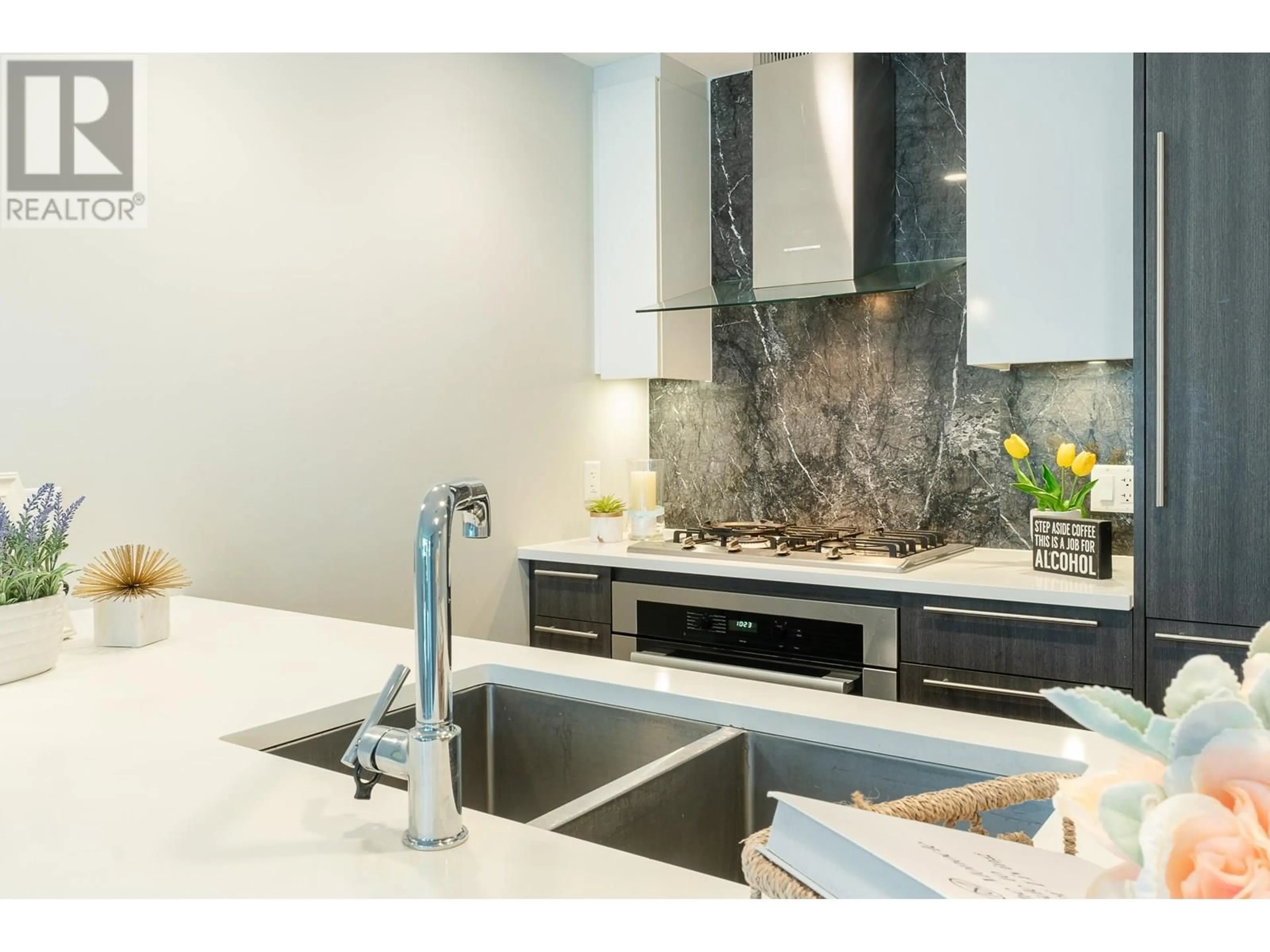 Contemporary kitchen, ceramic/tile floor for 205 - 5033 CAMBIE STREET, Vancouver British Columbia V5Z0H6