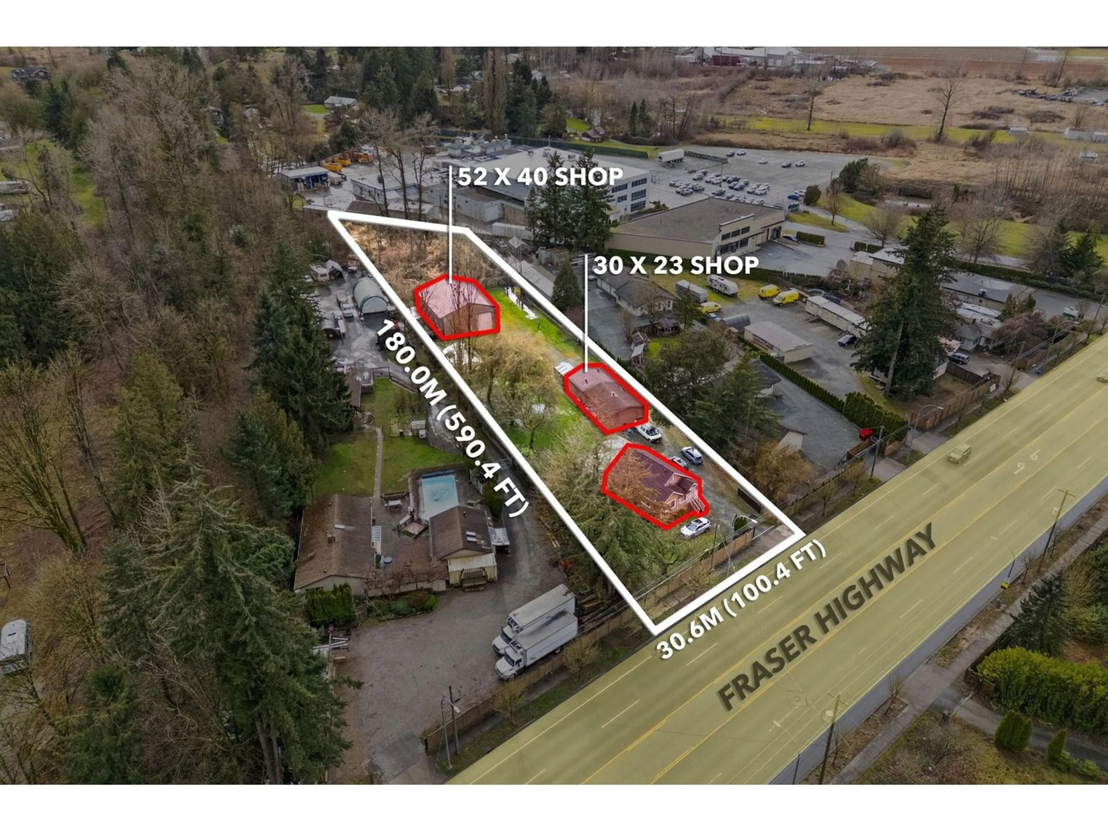 A pic from outside/outdoor area/front of a property/back of a property/a pic from drone, unknown for 23038 FRASER, Langley British Columbia V2Z2V1
