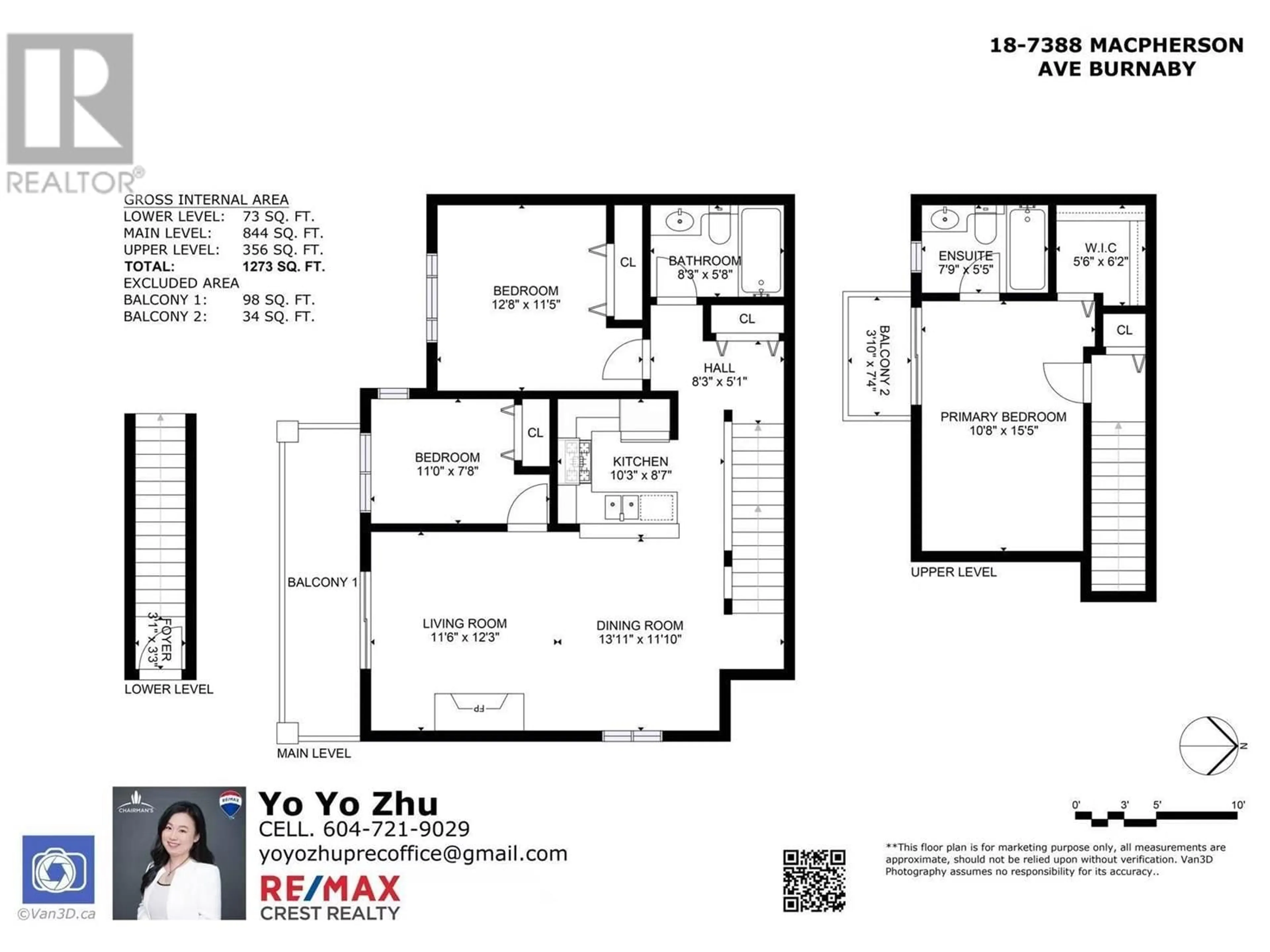 Floor plan for 18 - 7388 MACPHERSON AVENUE, Burnaby British Columbia V5J0A1