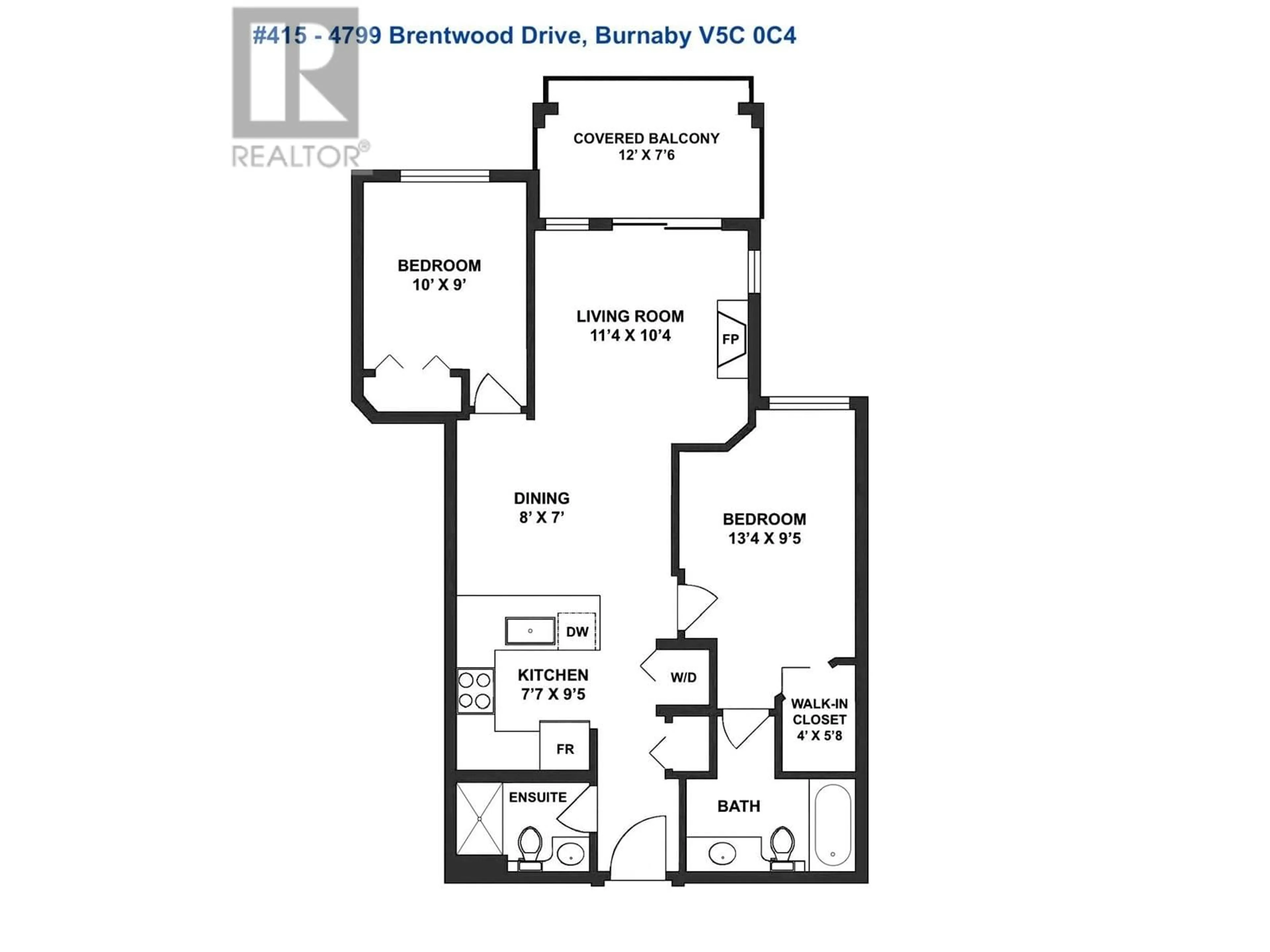 Floor plan for 415 - 4799 BRENTWOOD DRIVE, Burnaby British Columbia V5C0C4