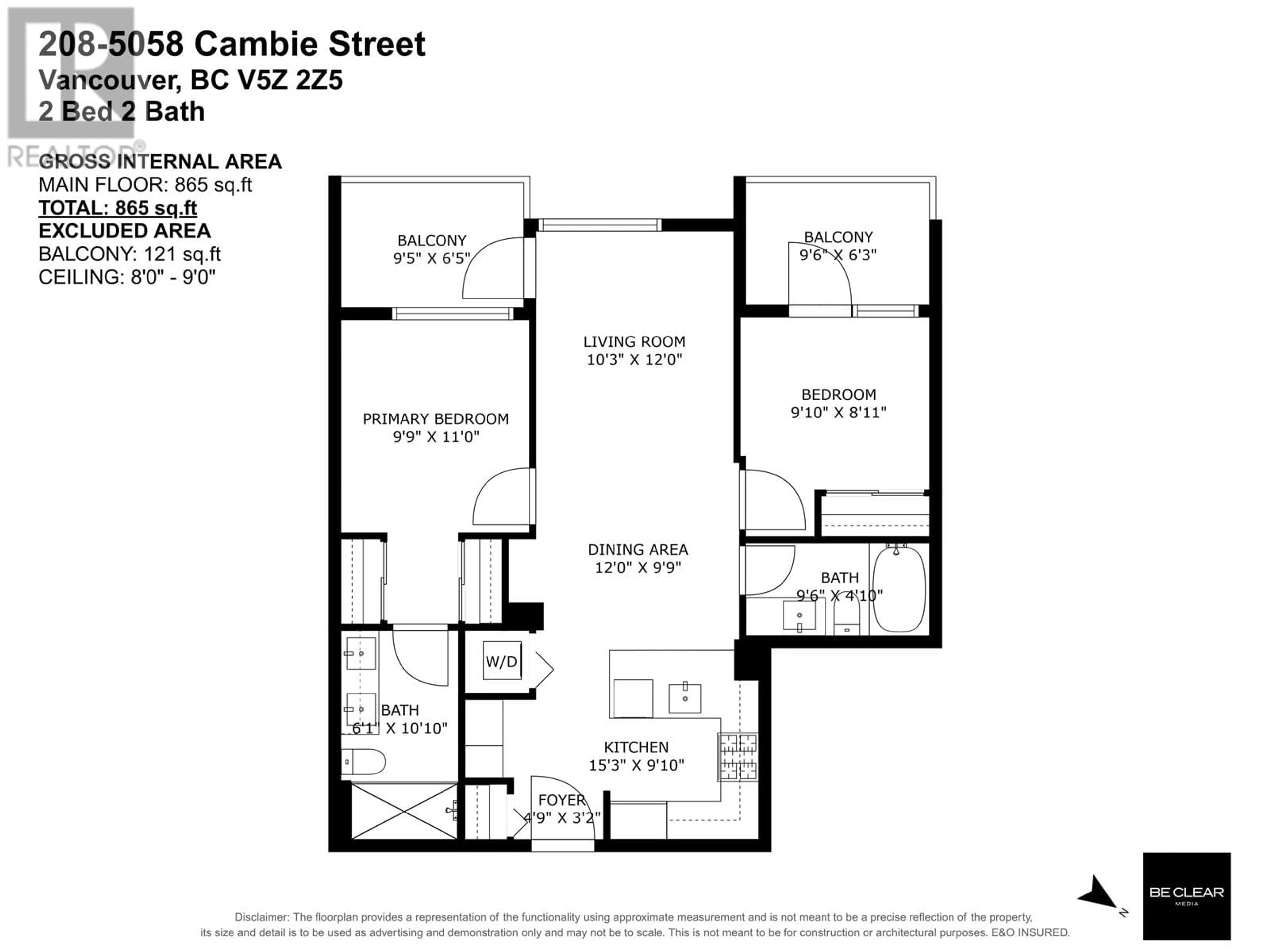 Floor plan for 208 - 5058 CAMBIE STREET, Vancouver British Columbia V5Z2Z5