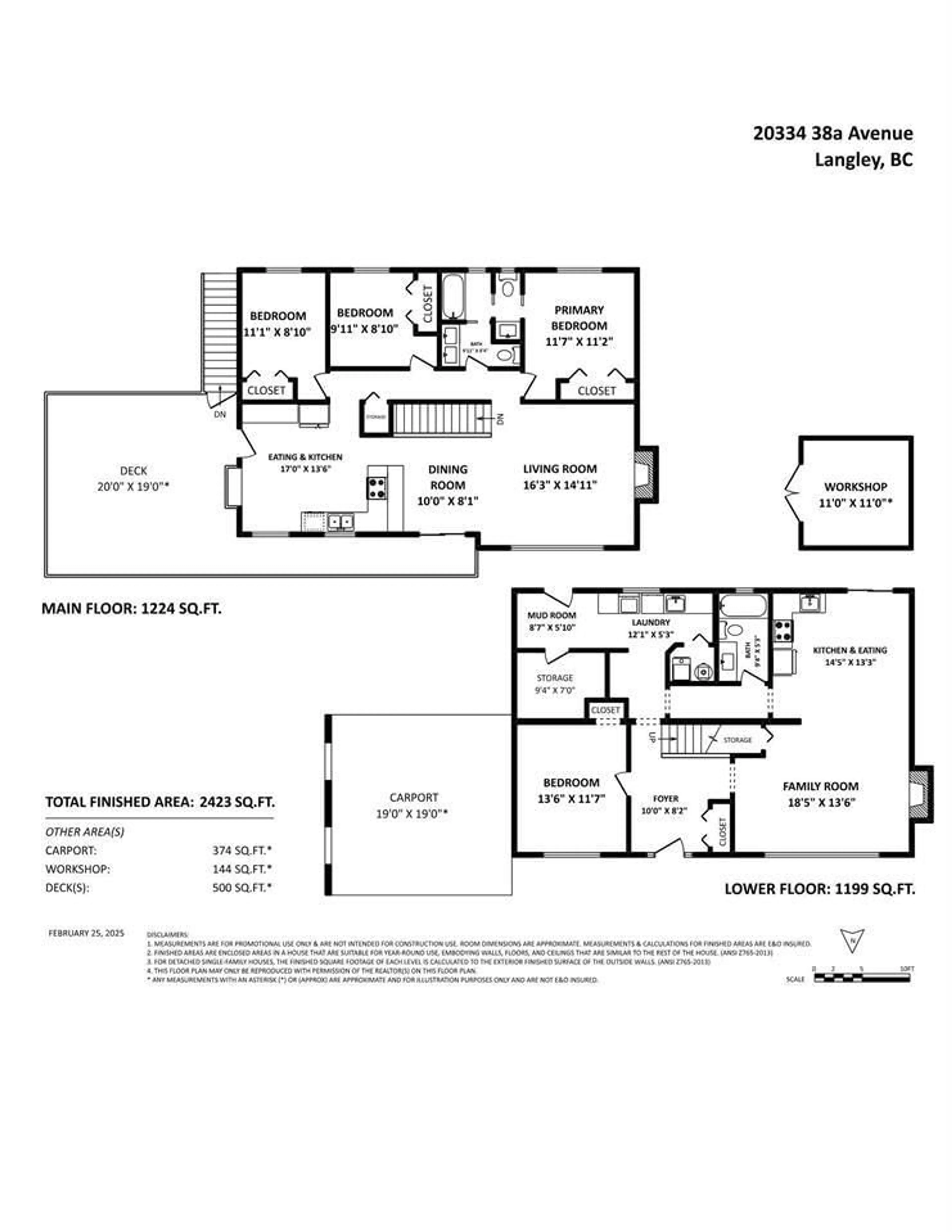 Floor plan for 20334 38A, Langley British Columbia V3A5M3