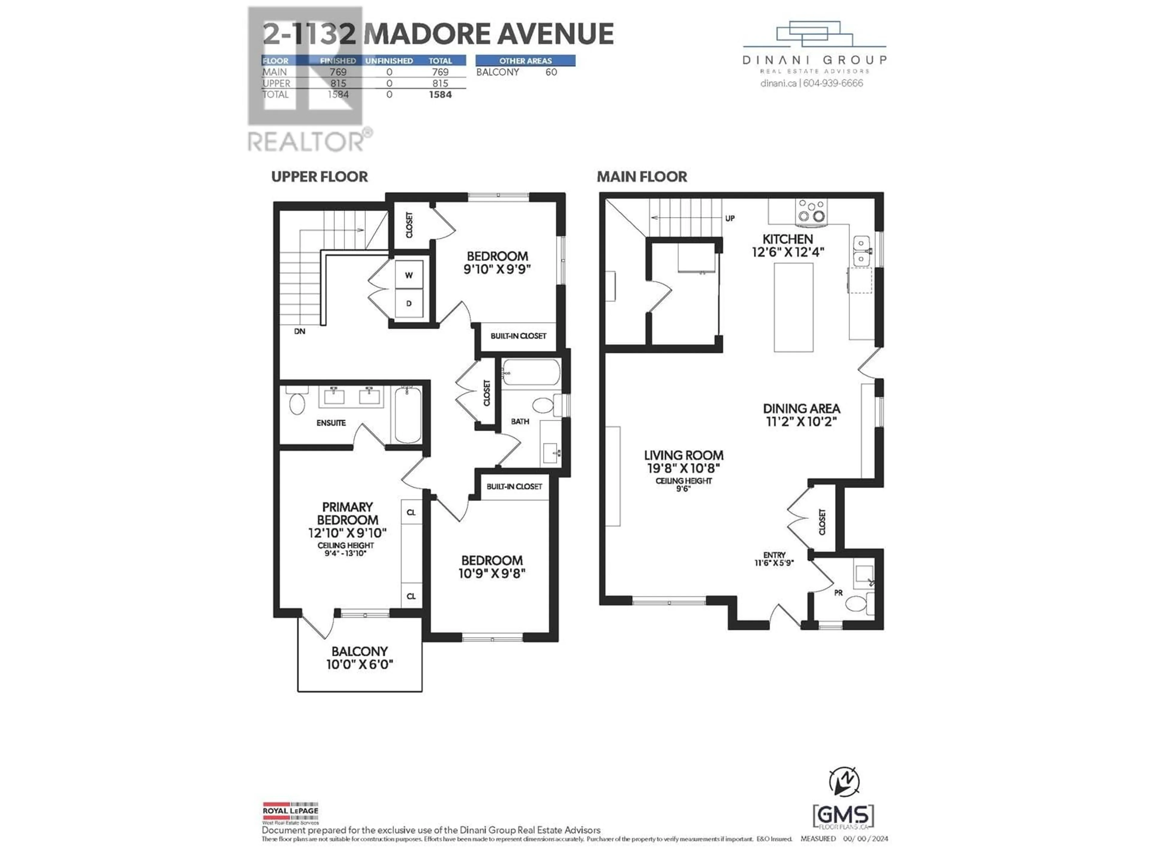 Floor plan for 101 - 1132 MADORE AVENUE, Coquitlam British Columbia V3K3B9