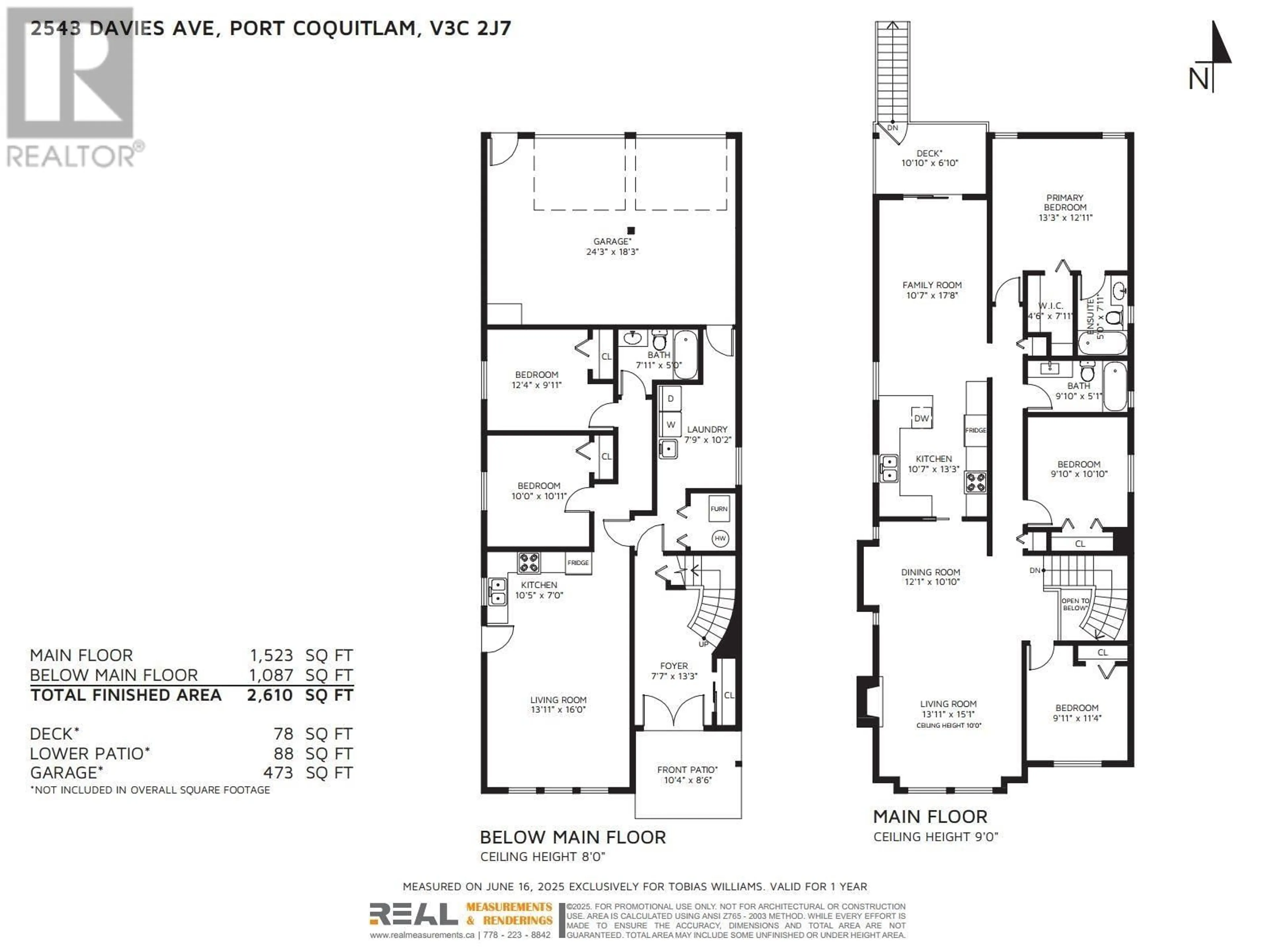 Floor plan for 2543 DAVIES AVENUE, Port Coquitlam British Columbia V3C2J7