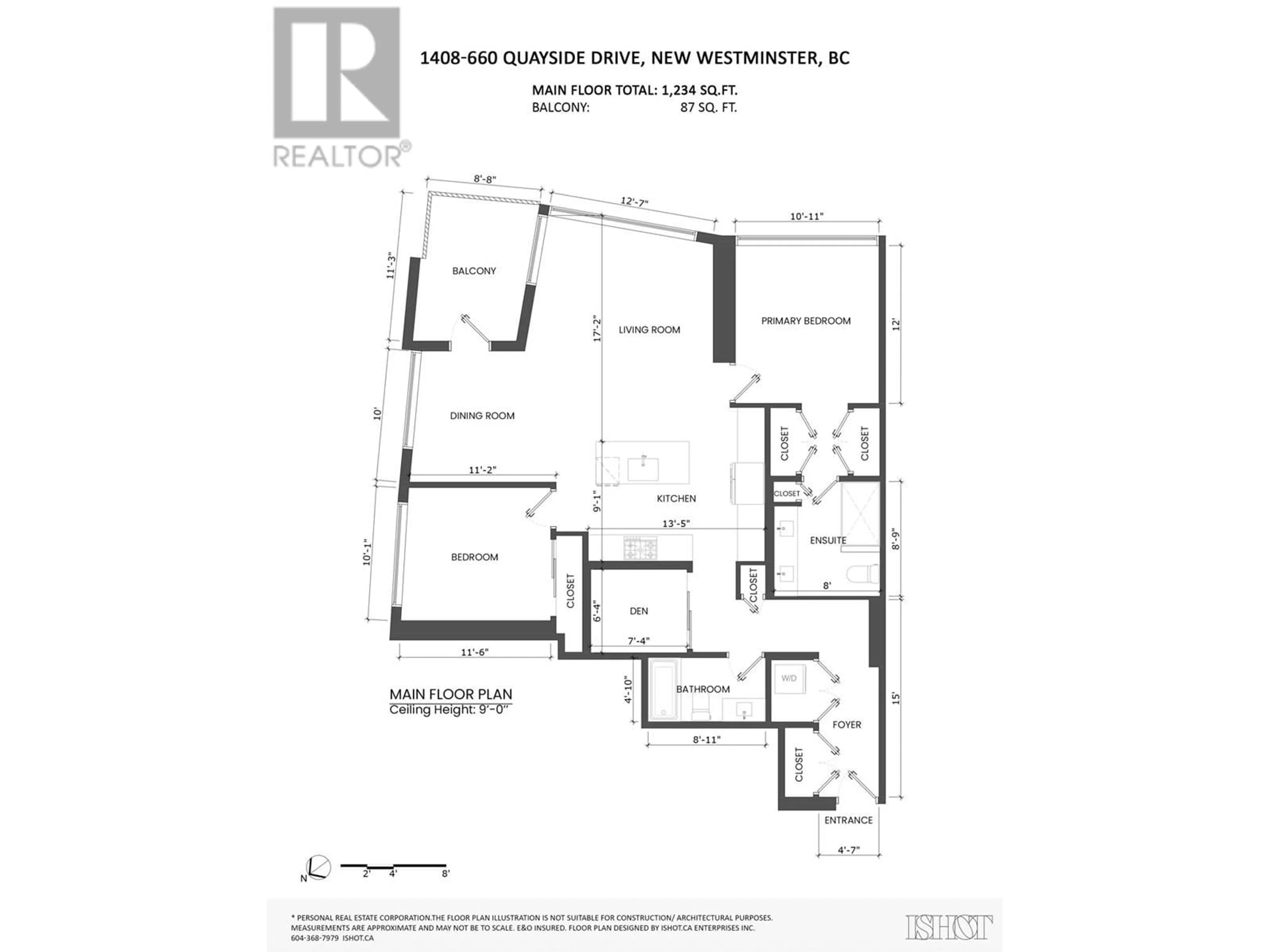 Floor plan for 1408 - 660 QUAYSIDE DRIVE, New Westminster British Columbia V3M0P1