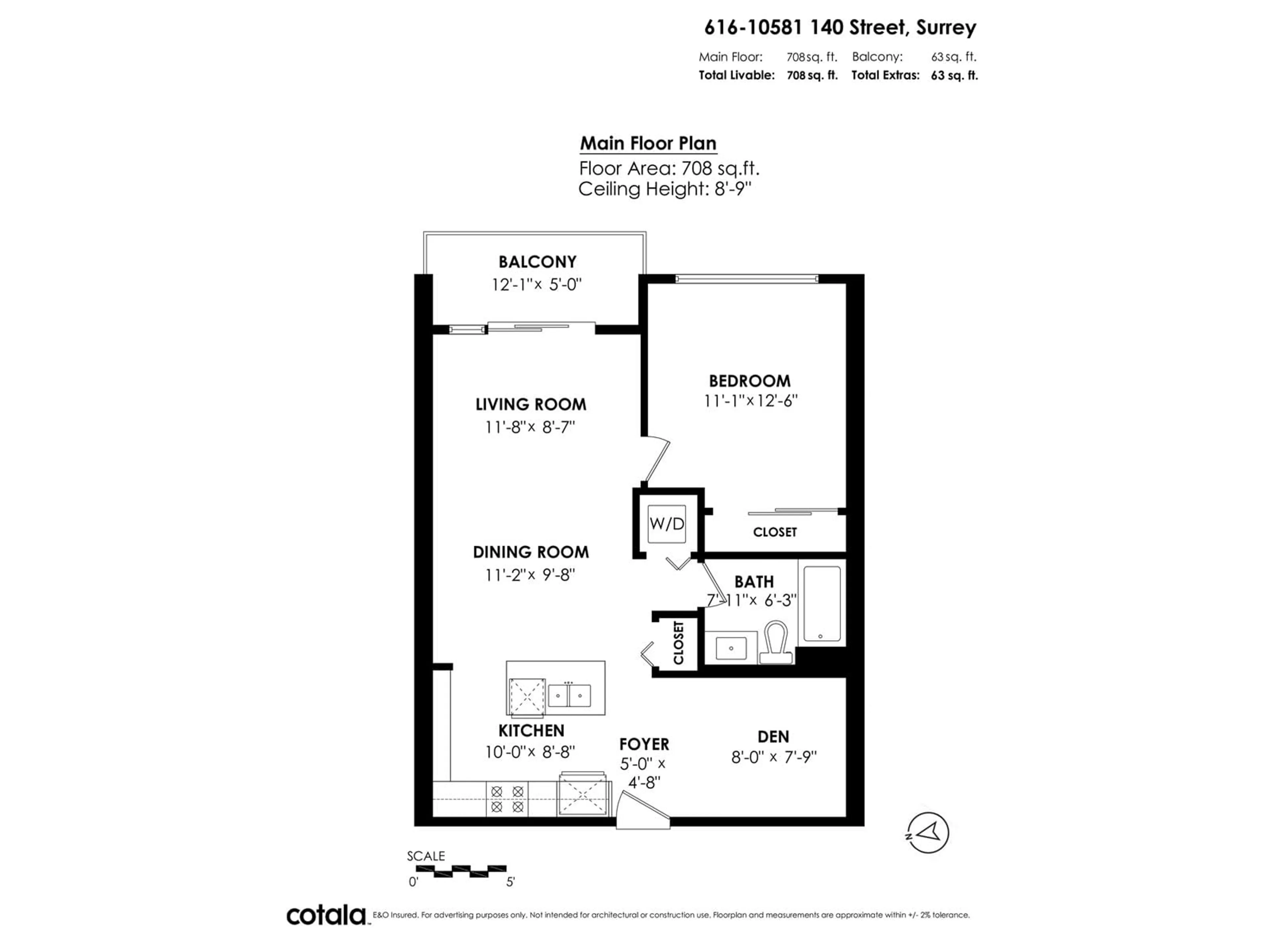 Floor plan for 616 - 10581 140, Surrey British Columbia V3T0M7