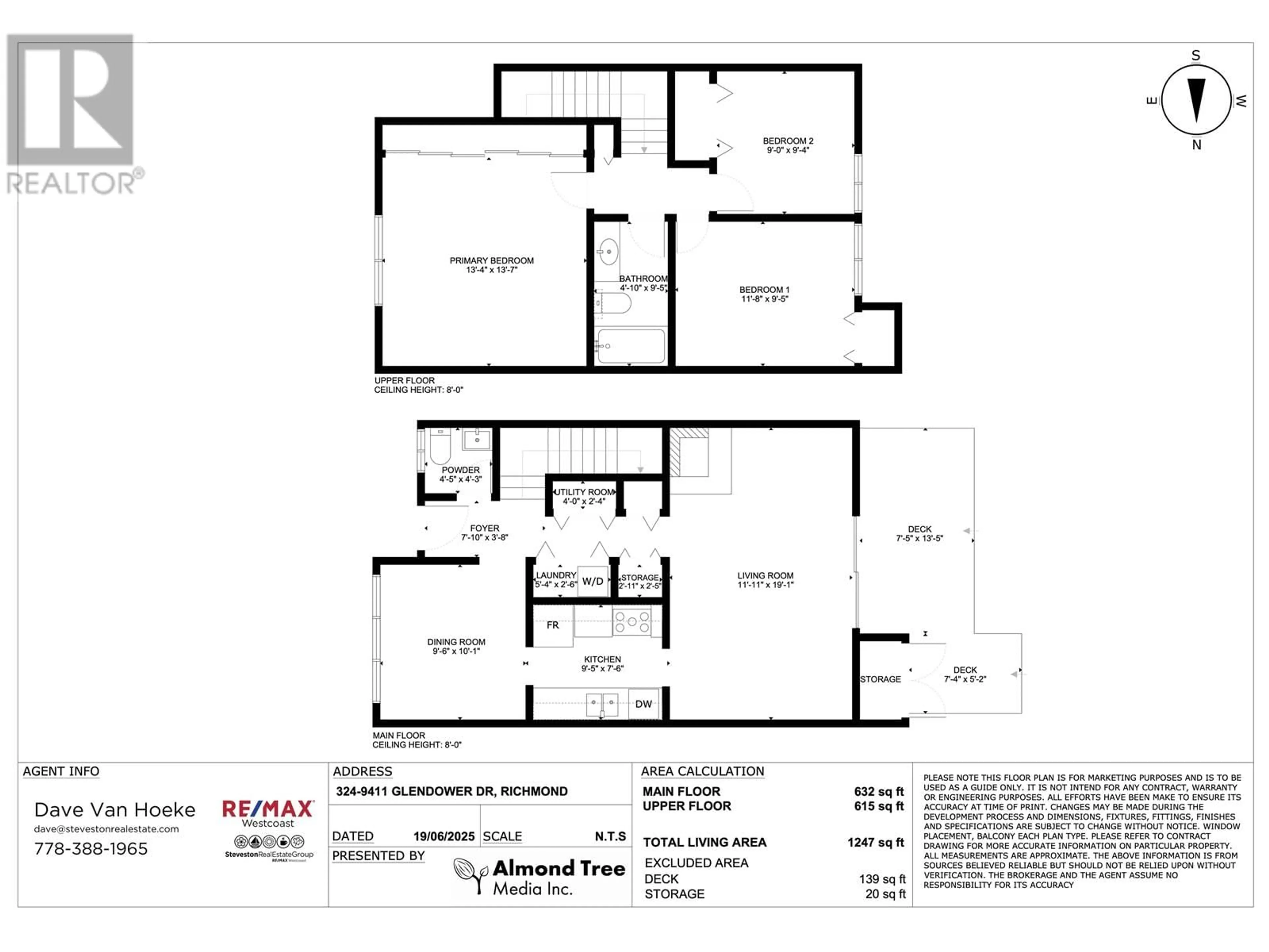 Floor plan for 324 - 9411 GLENDOWER DRIVE, Richmond British Columbia V7A2Y6