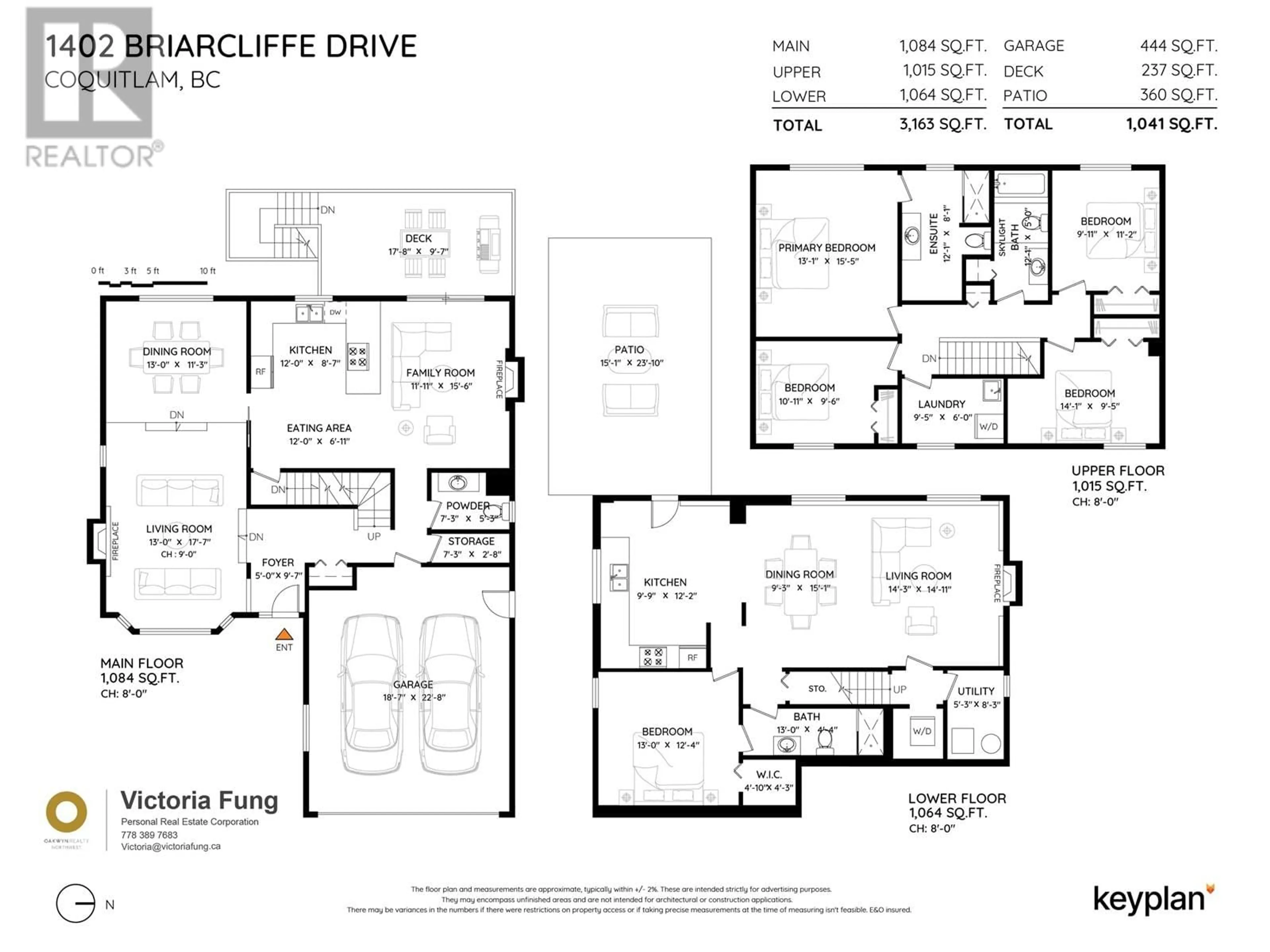 Floor plan for 1402 BRIARCLIFFE DRIVE, Coquitlam British Columbia V3E1Z1