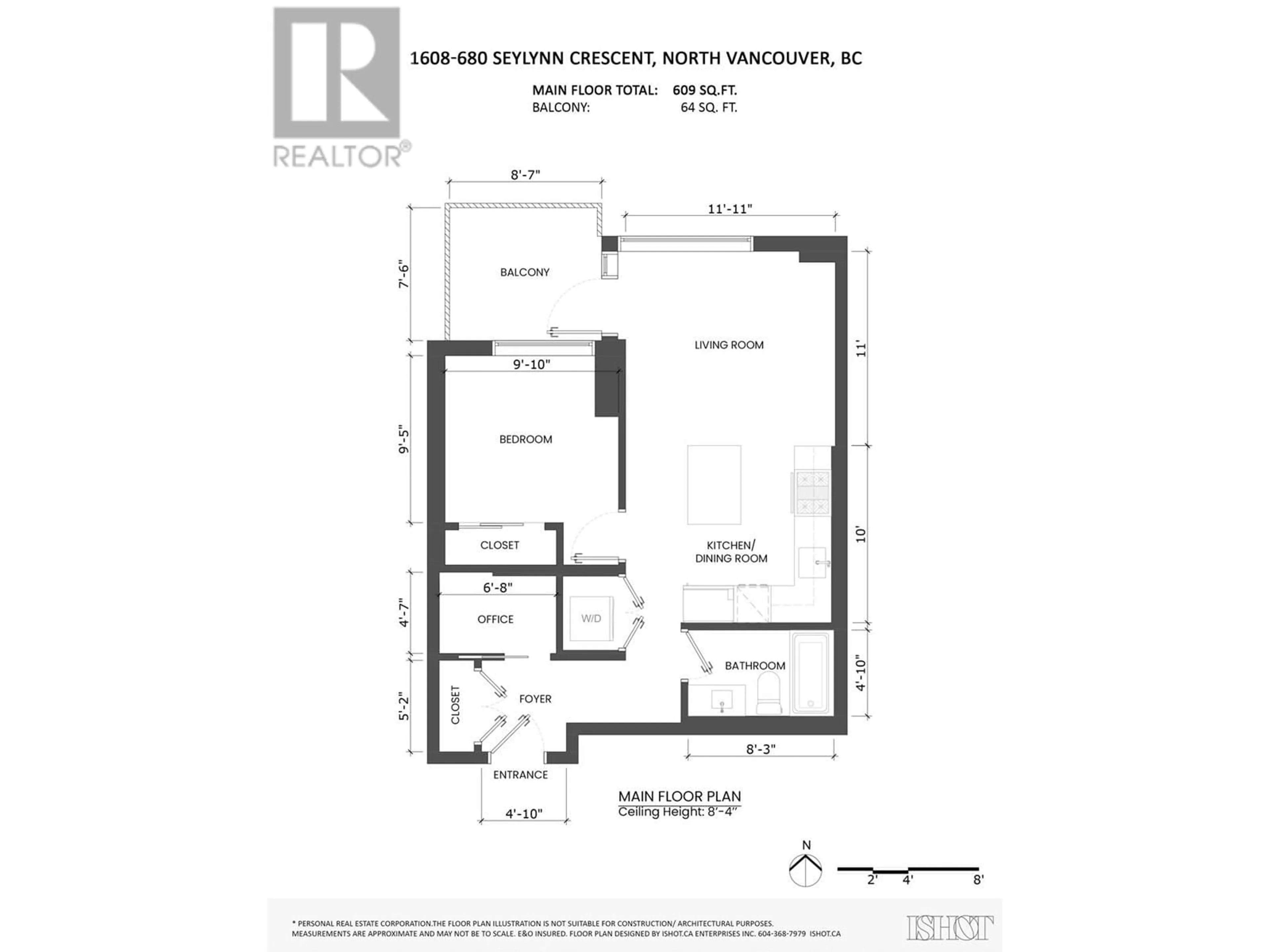 Floor plan for 1608 - 680 SEYLYNN CRESCENT, North Vancouver British Columbia V7J0B5