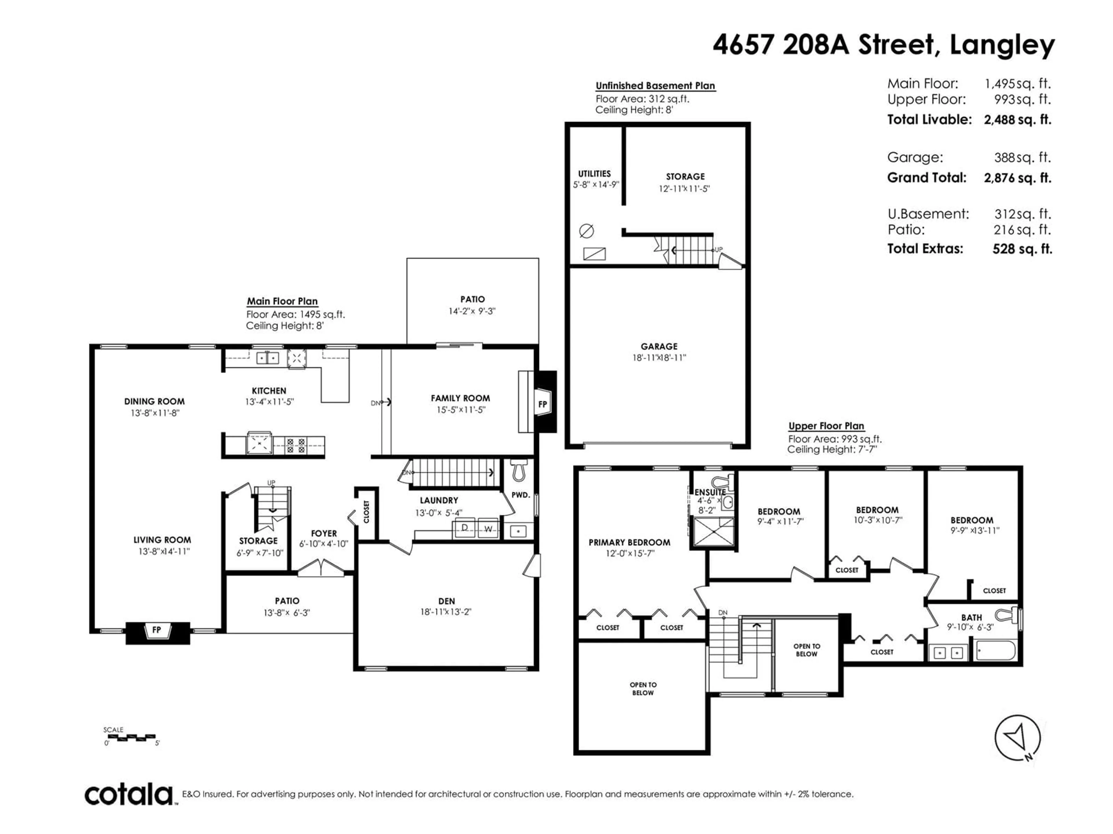 Floor plan for 4657 208A, Langley British Columbia V3A7E5
