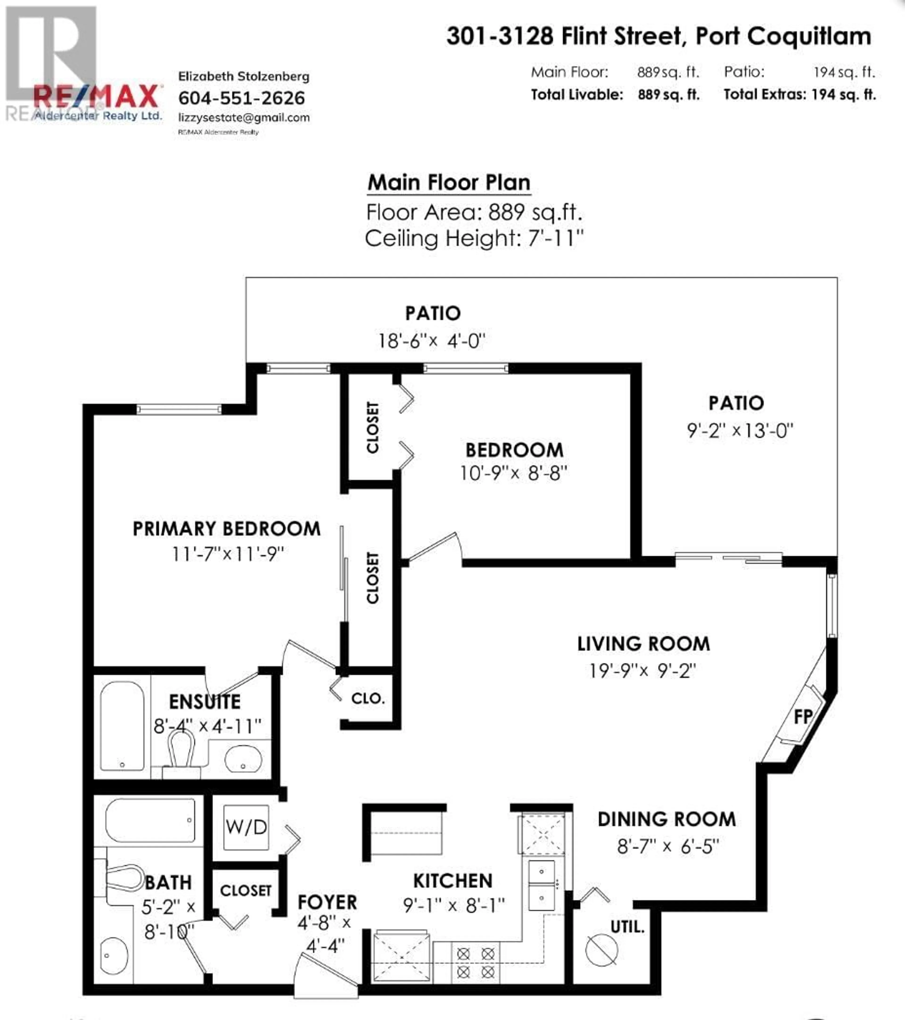 Floor plan for 301 - 3128 FLINT STREET, Port Coquitlam British Columbia V3B4J1