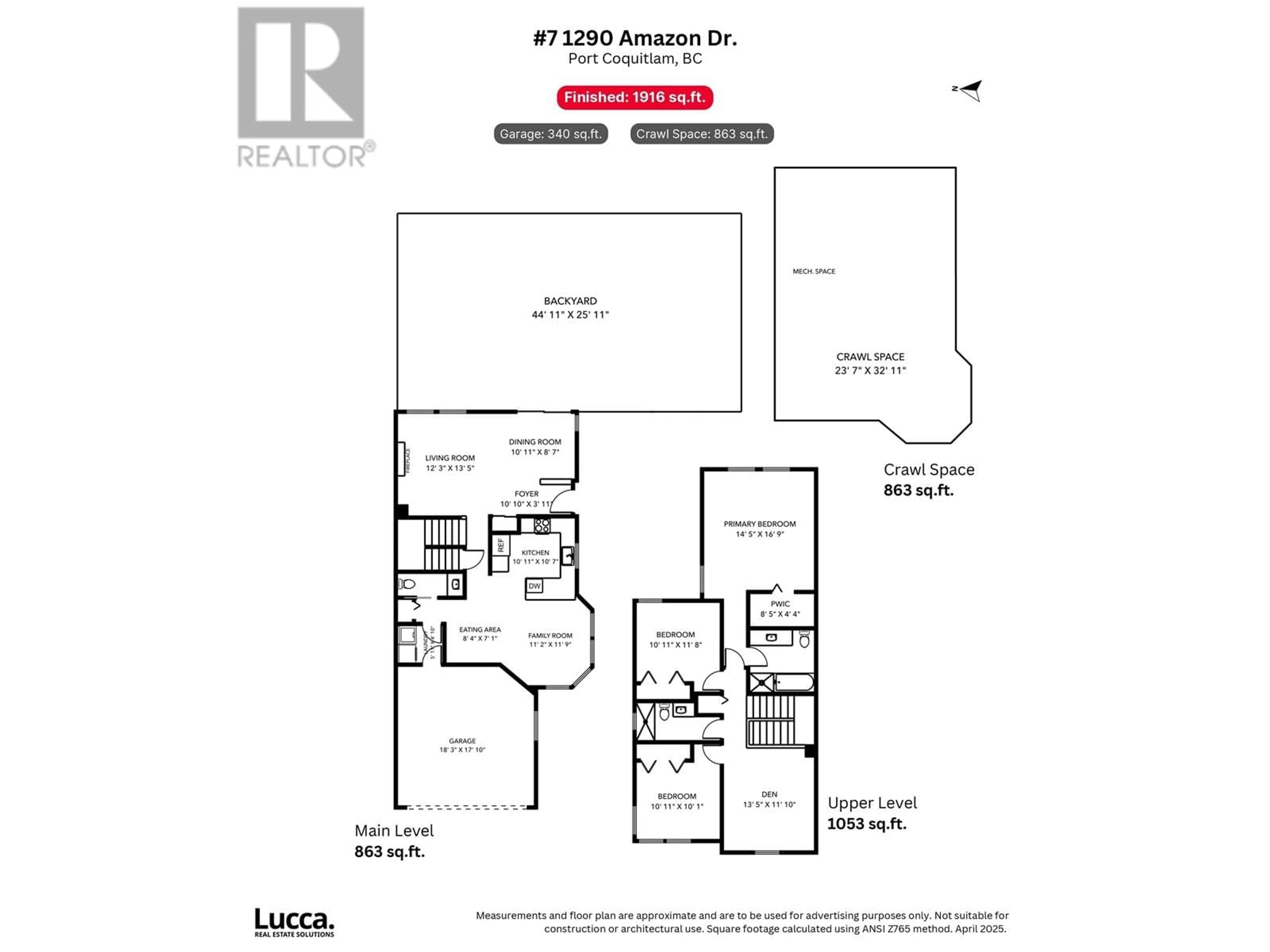 Floor plan for 7 - 1290 AMAZON DRIVE, Port Coquitlam British Columbia V3B7Z8