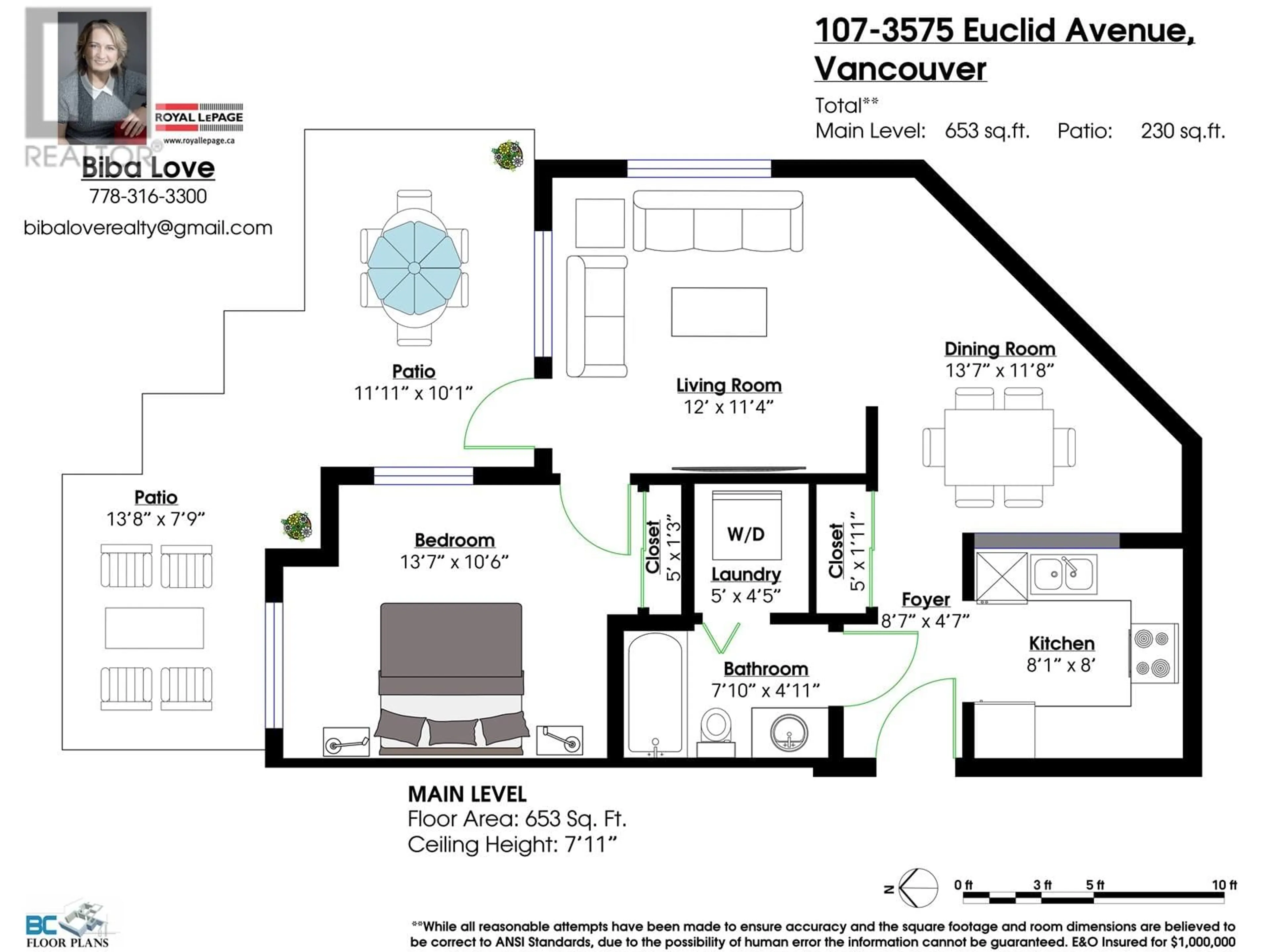 Floor plan for 107 - 3575 EUCLID AVENUE, Vancouver British Columbia V5R6H5