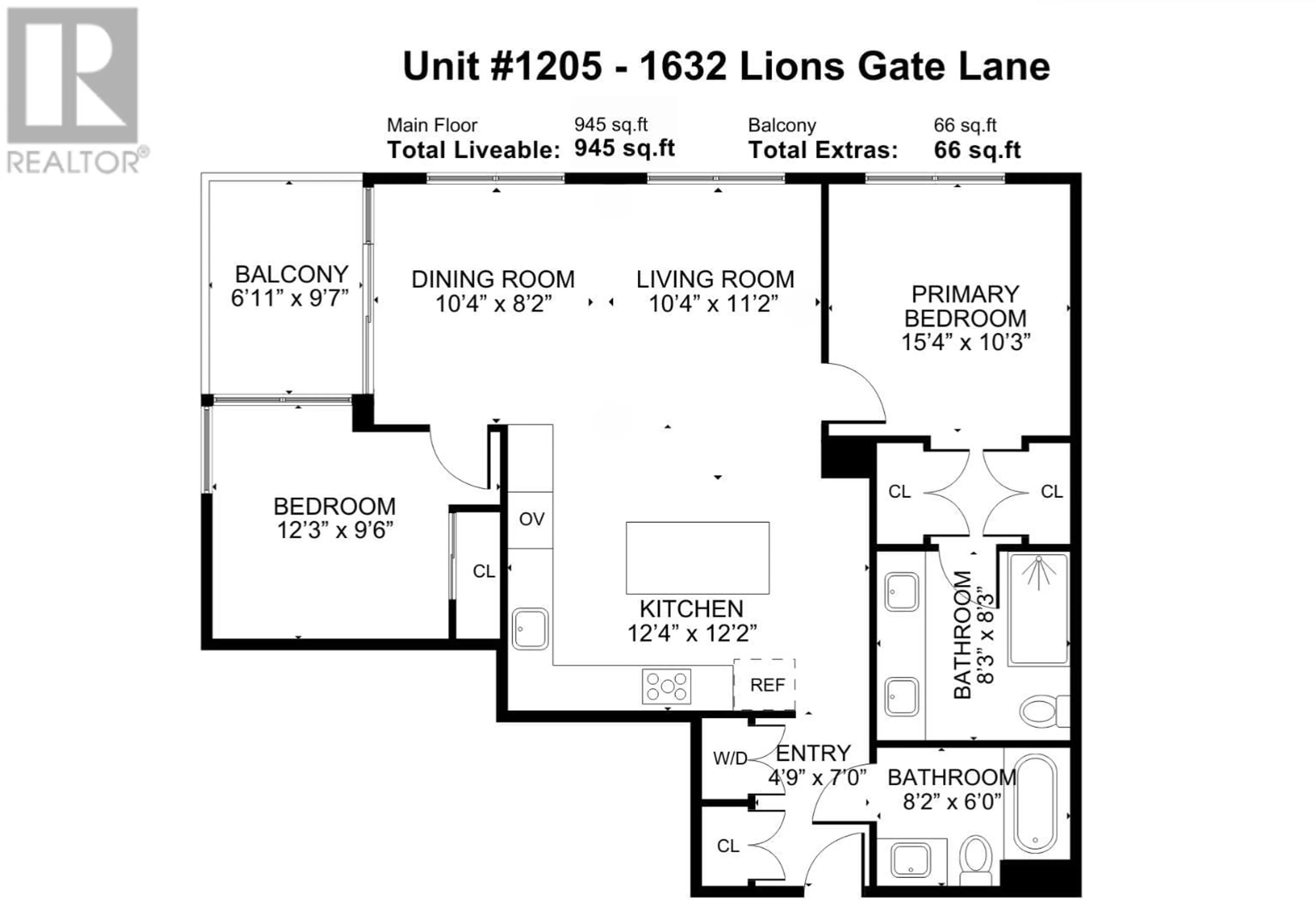 Floor plan for 1205 - 1632 LIONS GATE LANE, North Vancouver British Columbia V7P0E2