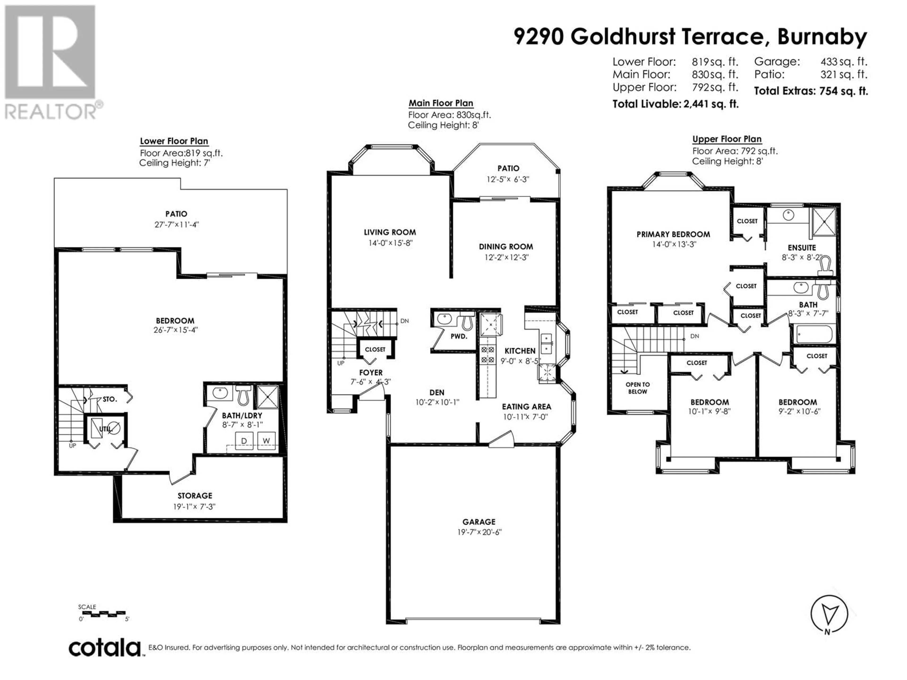 Floor plan for 9290 GOLDHURST TERRACE, Burnaby British Columbia V5A4P3