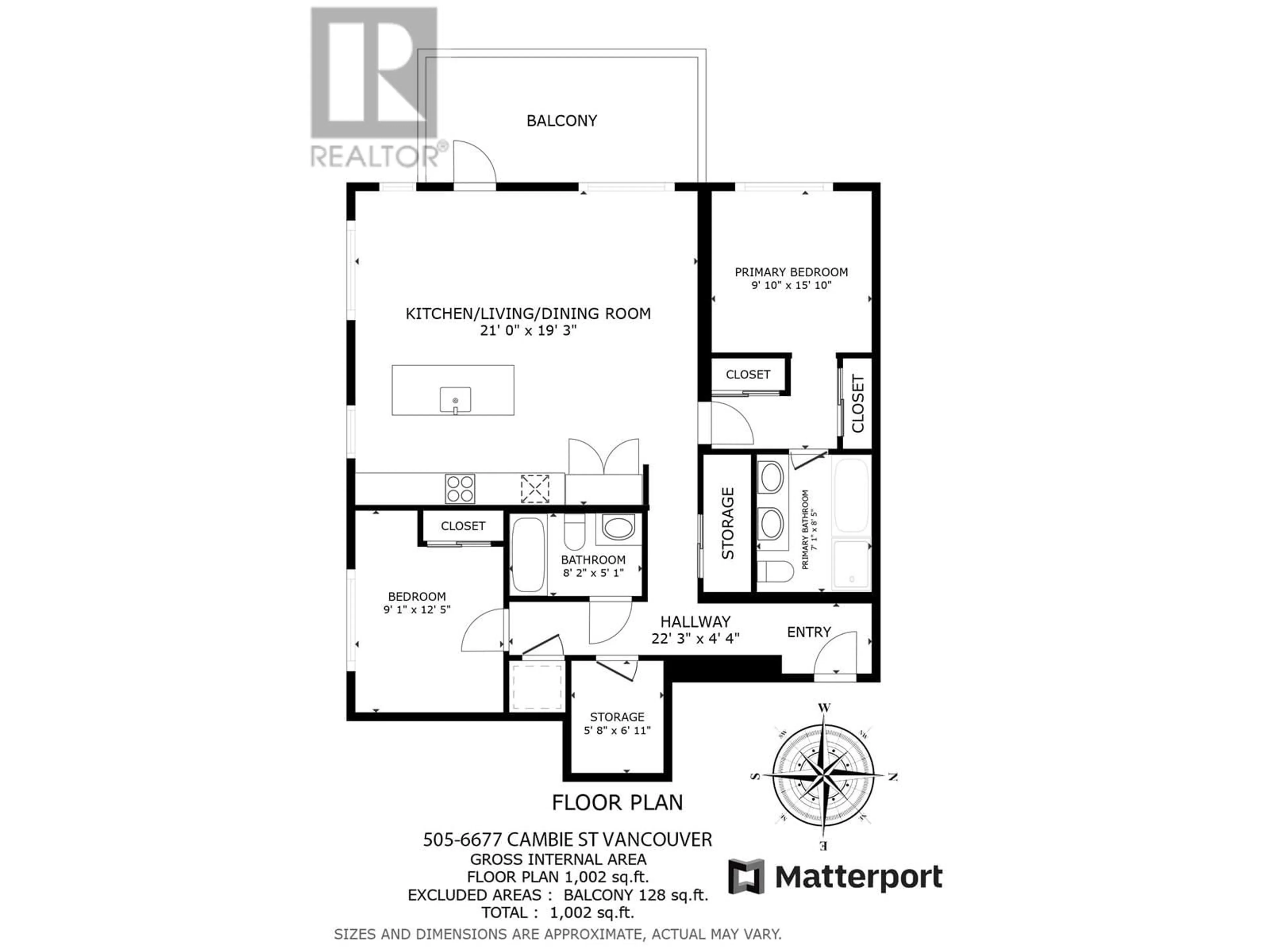 Floor plan for 505 - 6677 CAMBIE STREET, Vancouver British Columbia V6P0E6