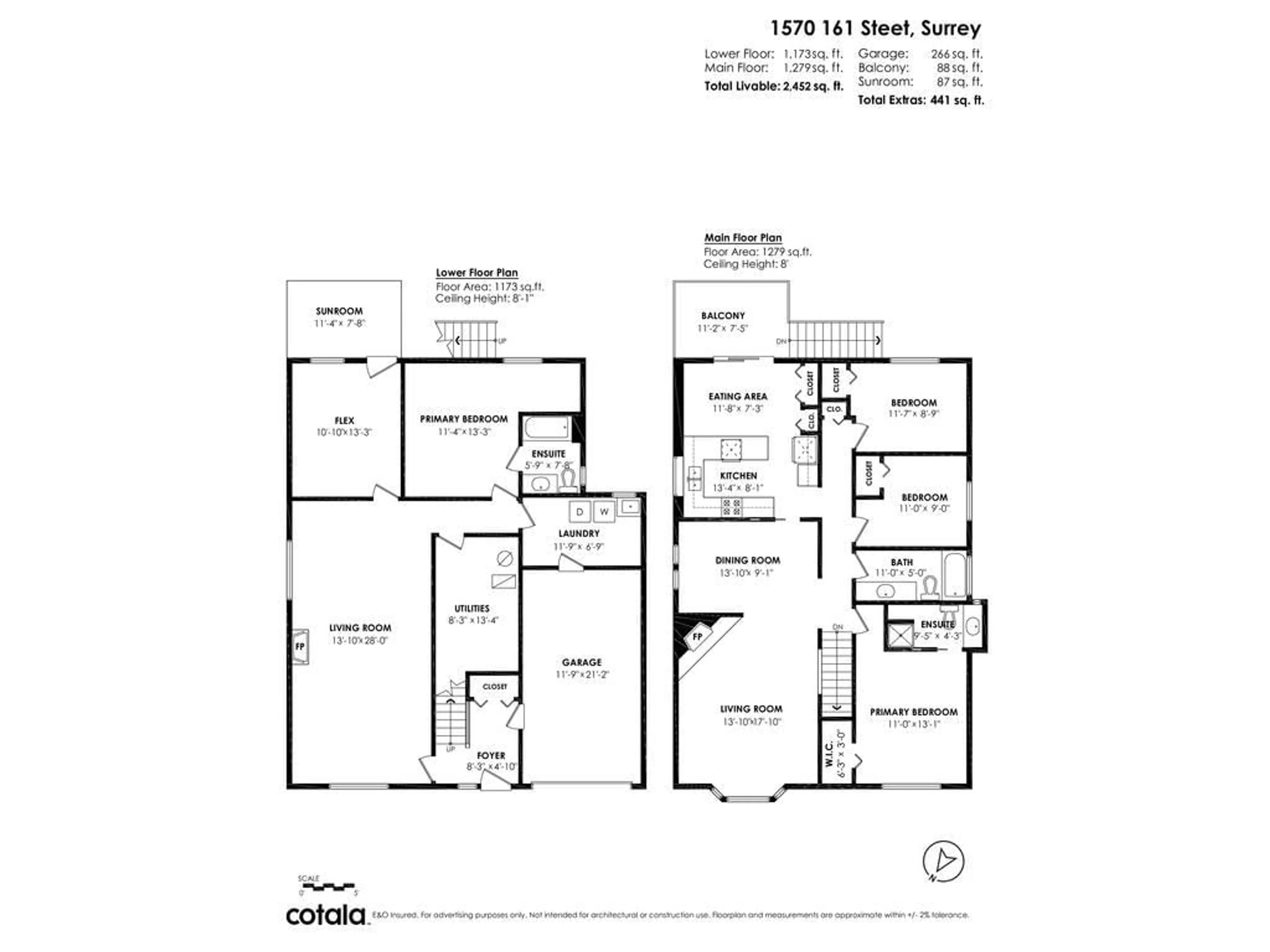Floor plan for 1570 161, Surrey British Columbia V4A4X8