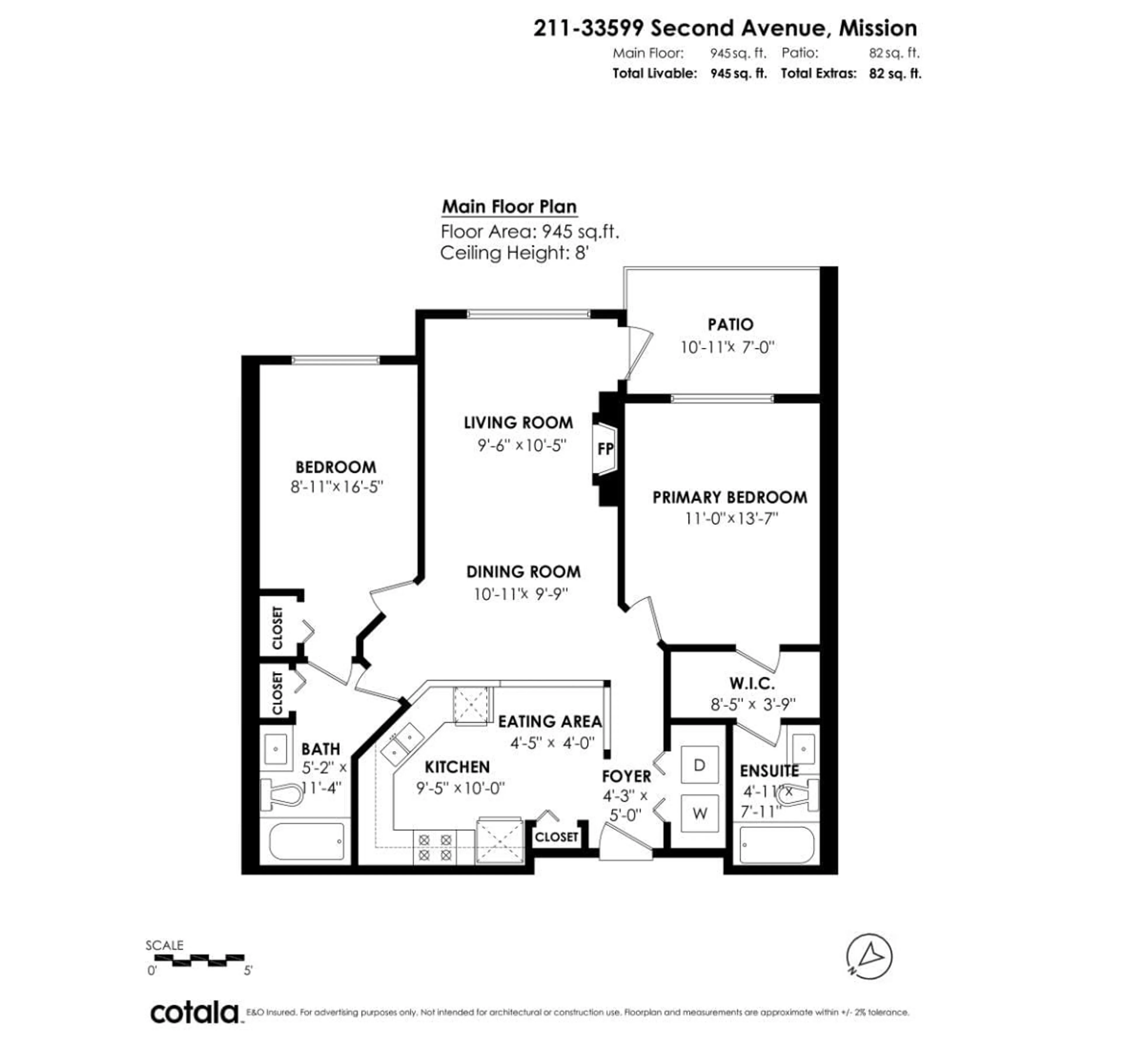 Floor plan for 211 - 33599 2, Mission British Columbia V2V6J3