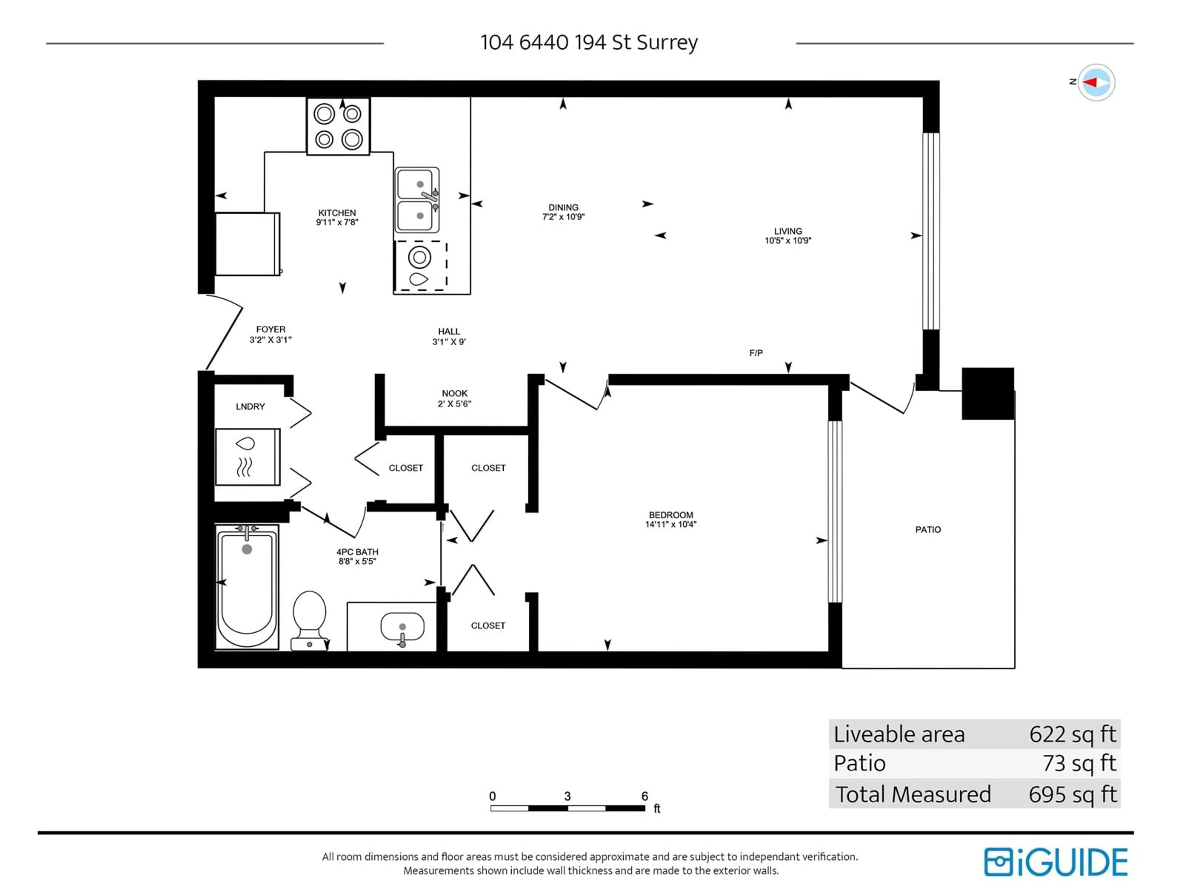 Floor plan for 104 - 6440 194, Surrey British Columbia V4N6J7