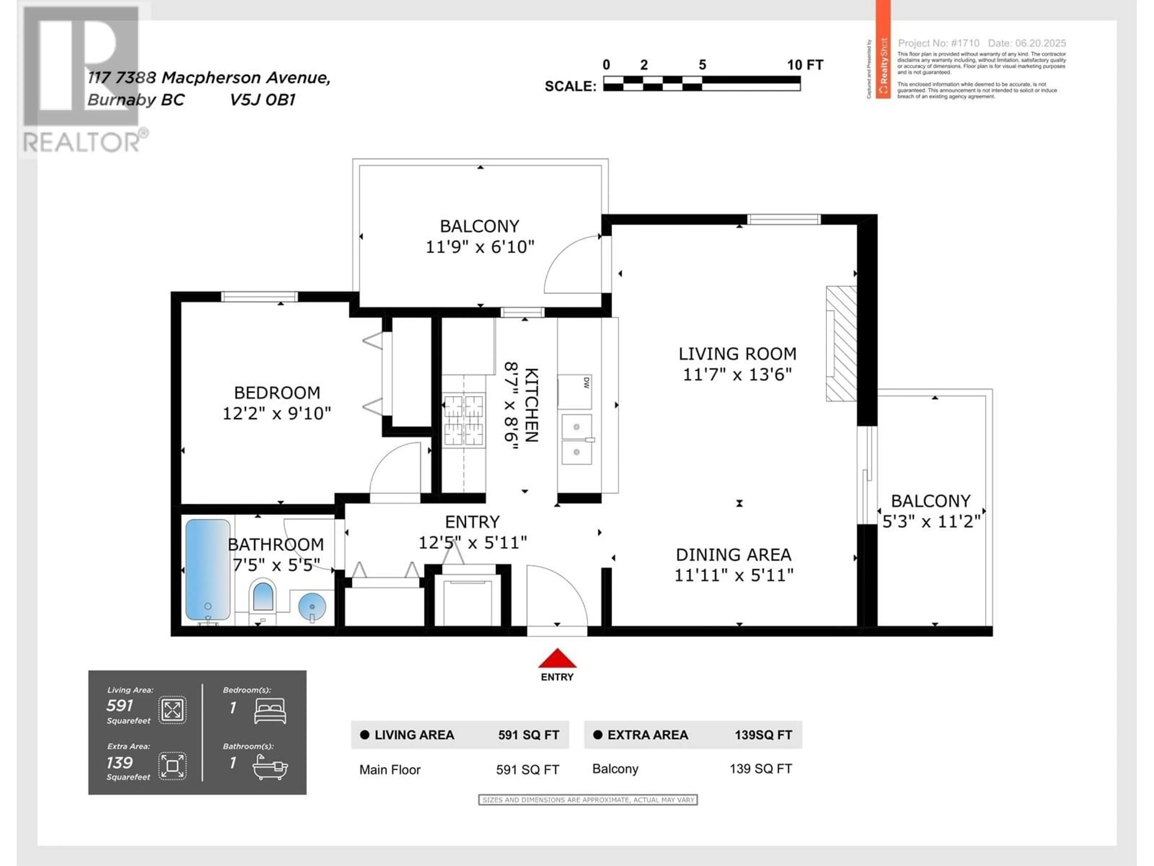Floor plan for 117 - 7388 MACPHERSON AVENUE, Burnaby British Columbia V5J0A1