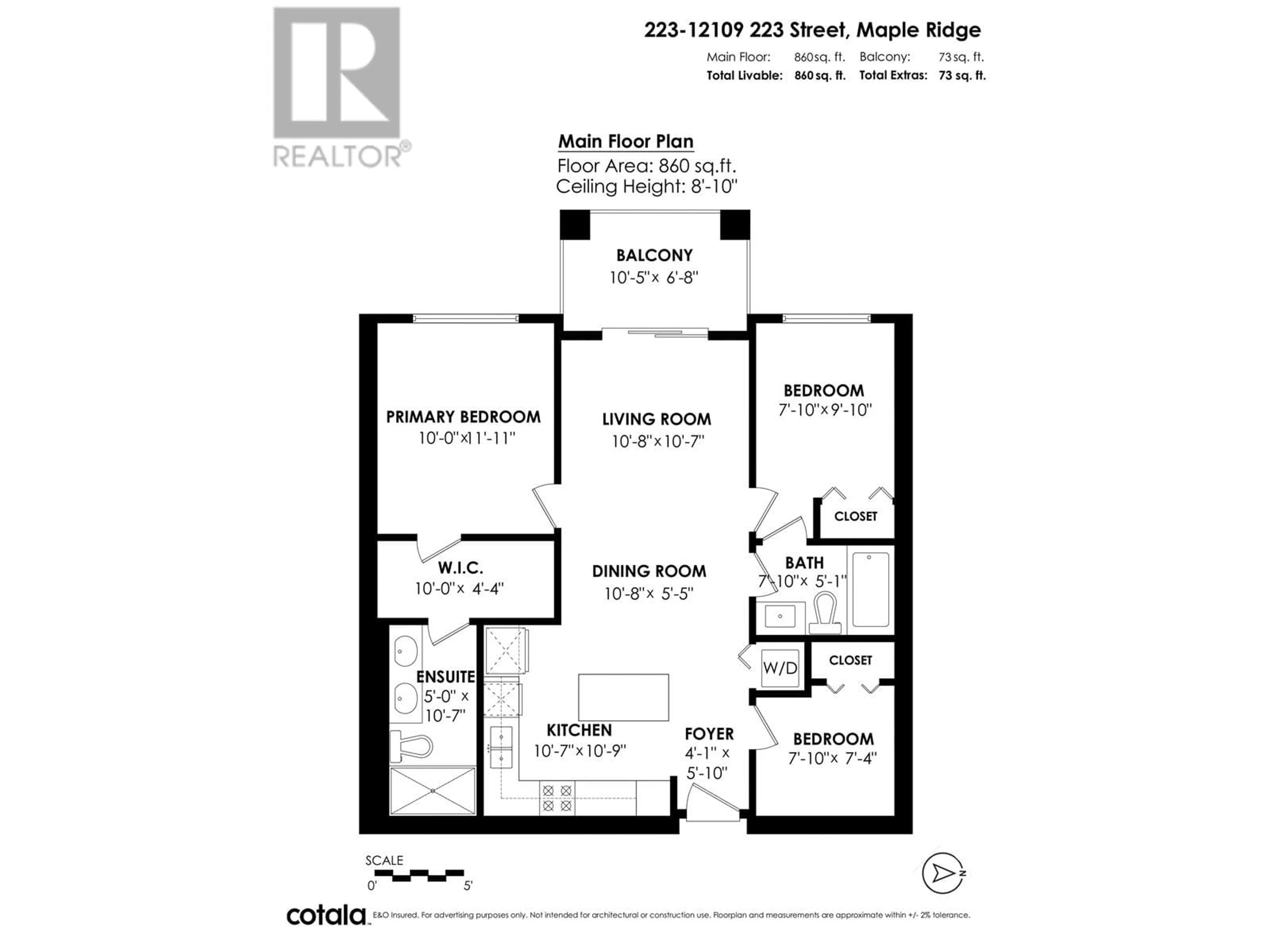 Floor plan for 223 - 12109 223 STREET, Maple Ridge British Columbia V3W2V3