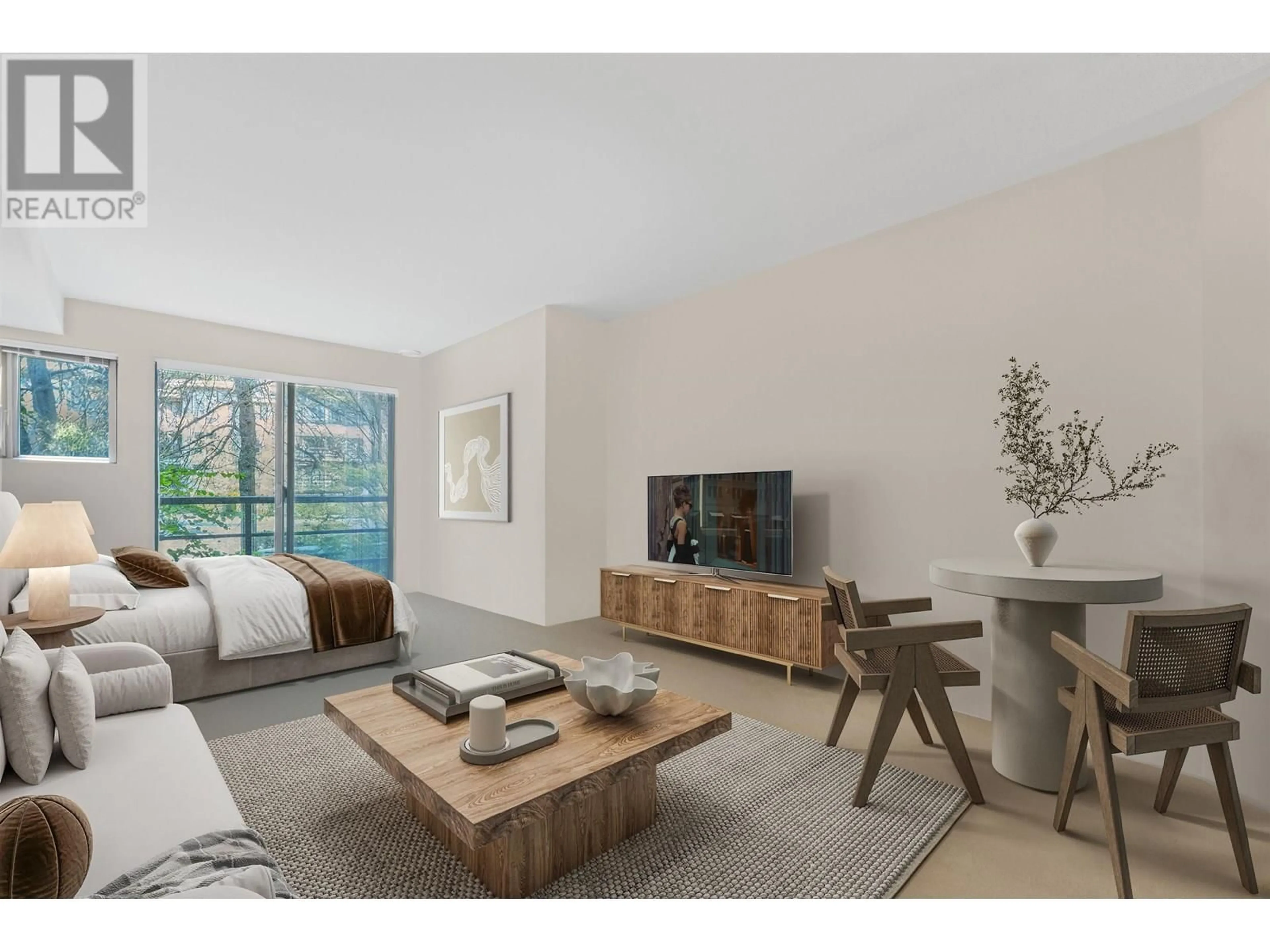 Living room with furniture, unknown for 319 - 9339 UNIVERSITY CRESCENT, Burnaby British Columbia V5A4Y1