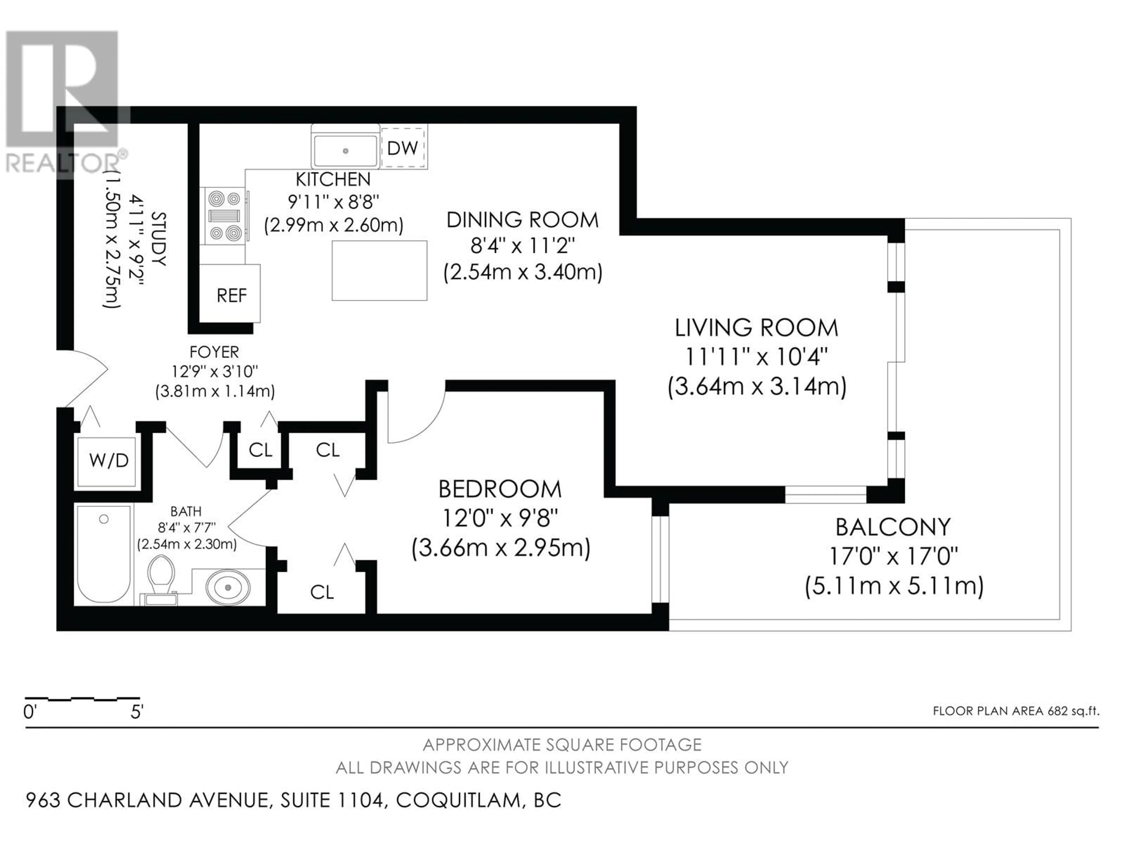 Floor plan for 1104 - 963 CHARLAND AVENUE, Coquitlam British Columbia V3K0E2