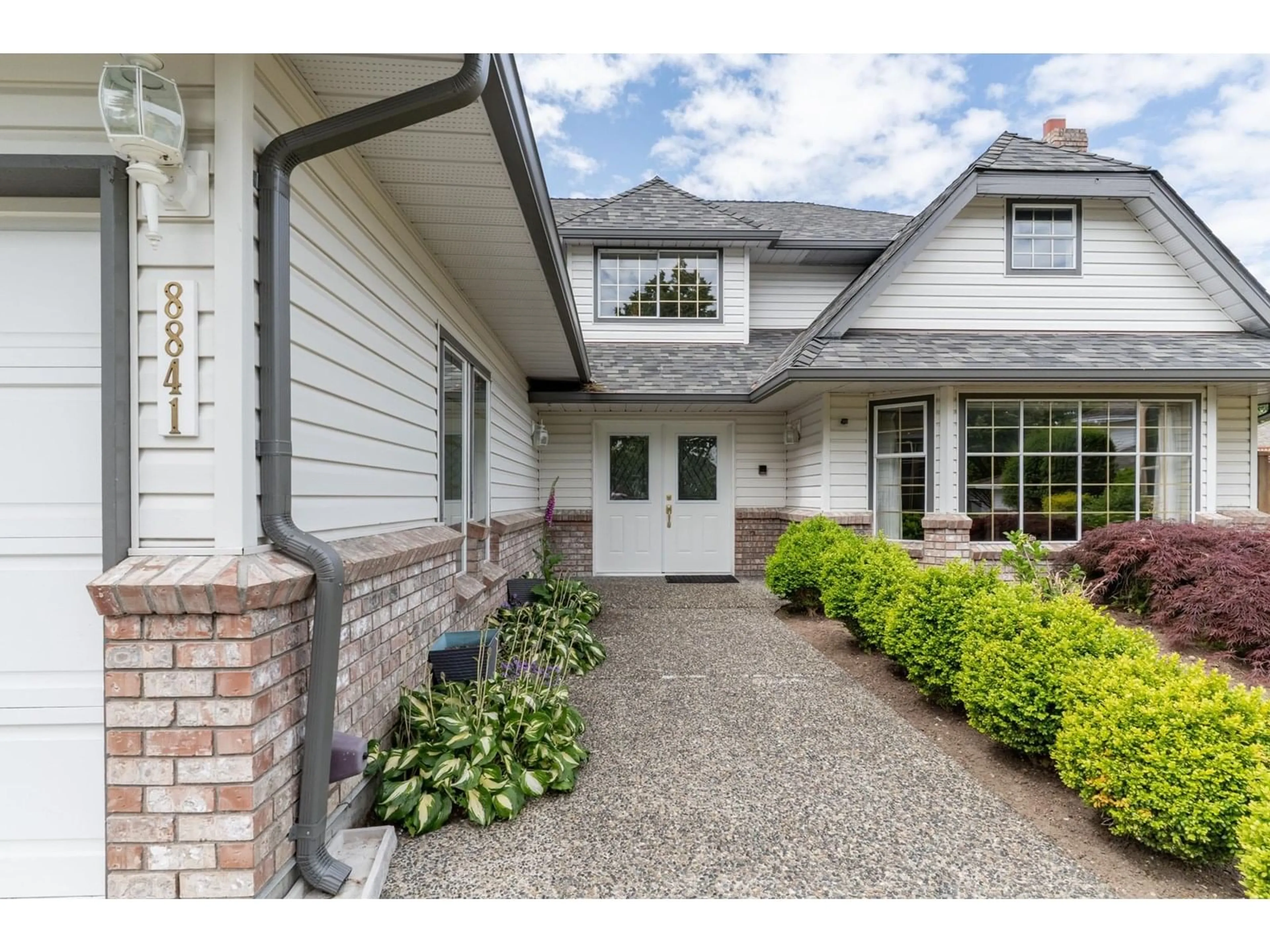 Home with brick exterior material, street for 8841 158, Surrey British Columbia V4N2Y7