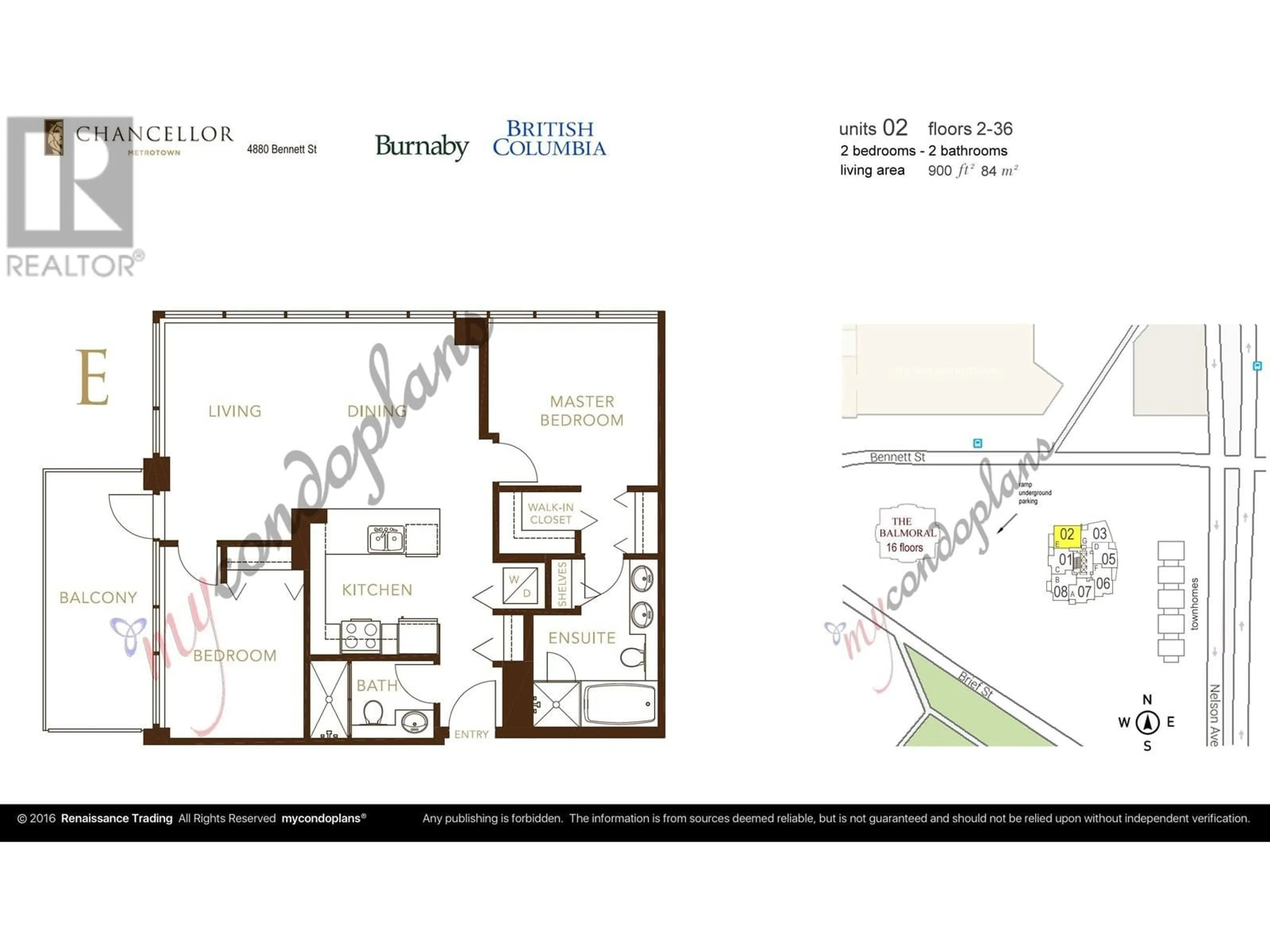 Floor plan for 1802 - 4880 BENNETT STREET, Burnaby British Columbia V5H0C1