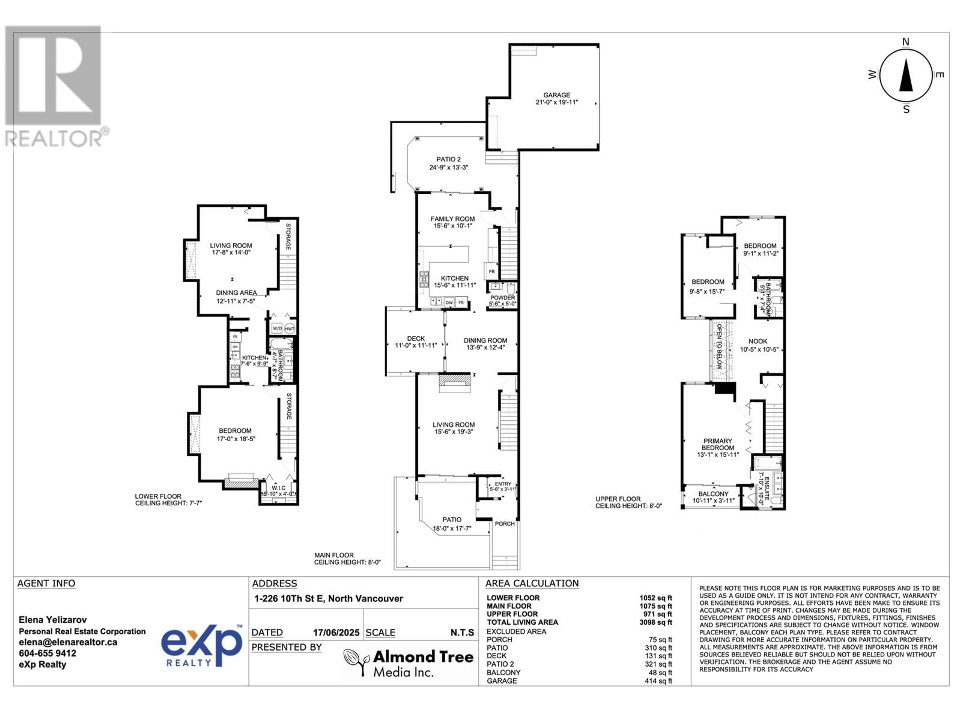 Floor plan for 1 - 226 10 STREET, North Vancouver British Columbia V7L2E1