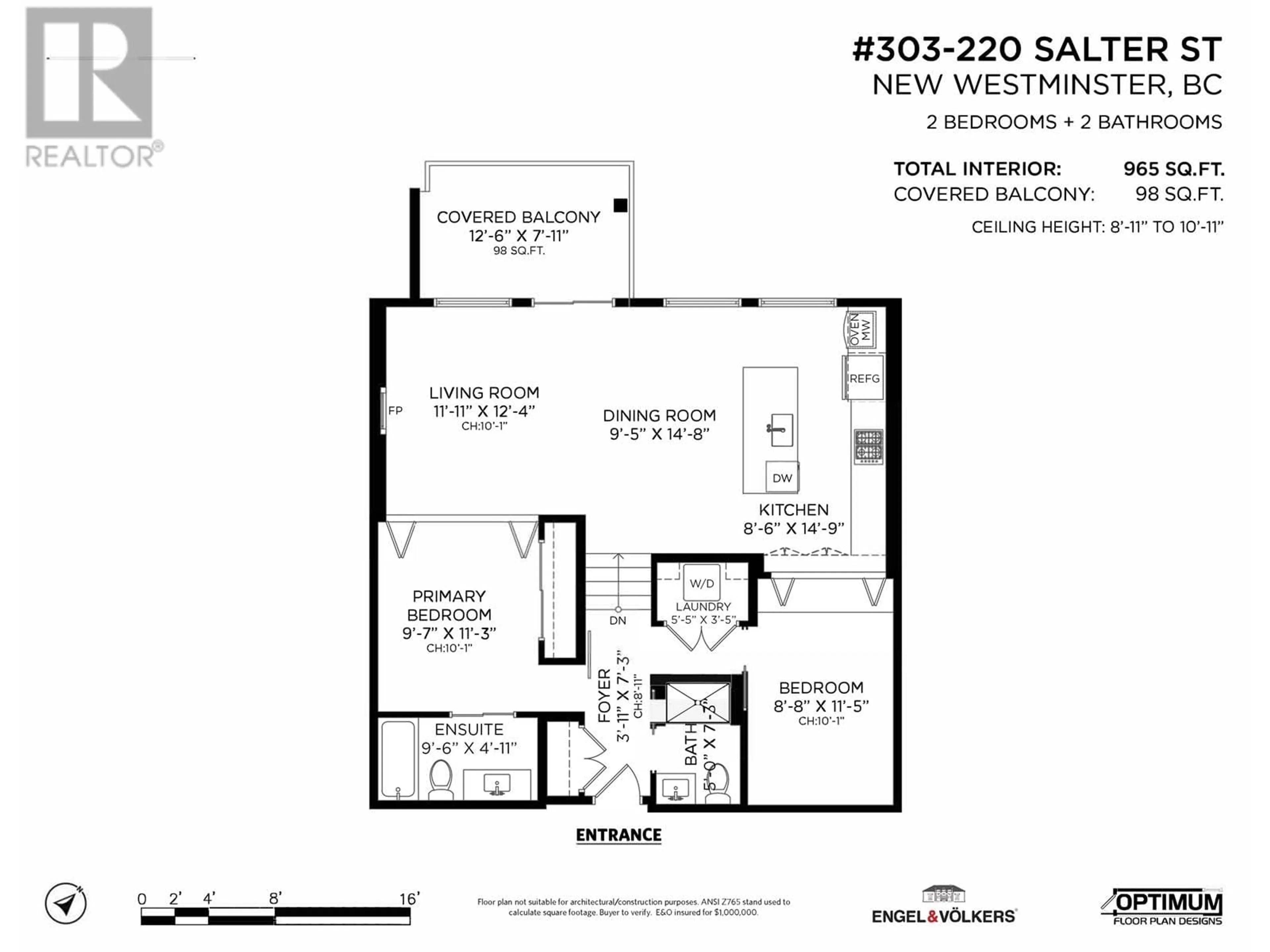 Floor plan for 303 - 220 SALTER STREET, New Westminster British Columbia V3M0H4
