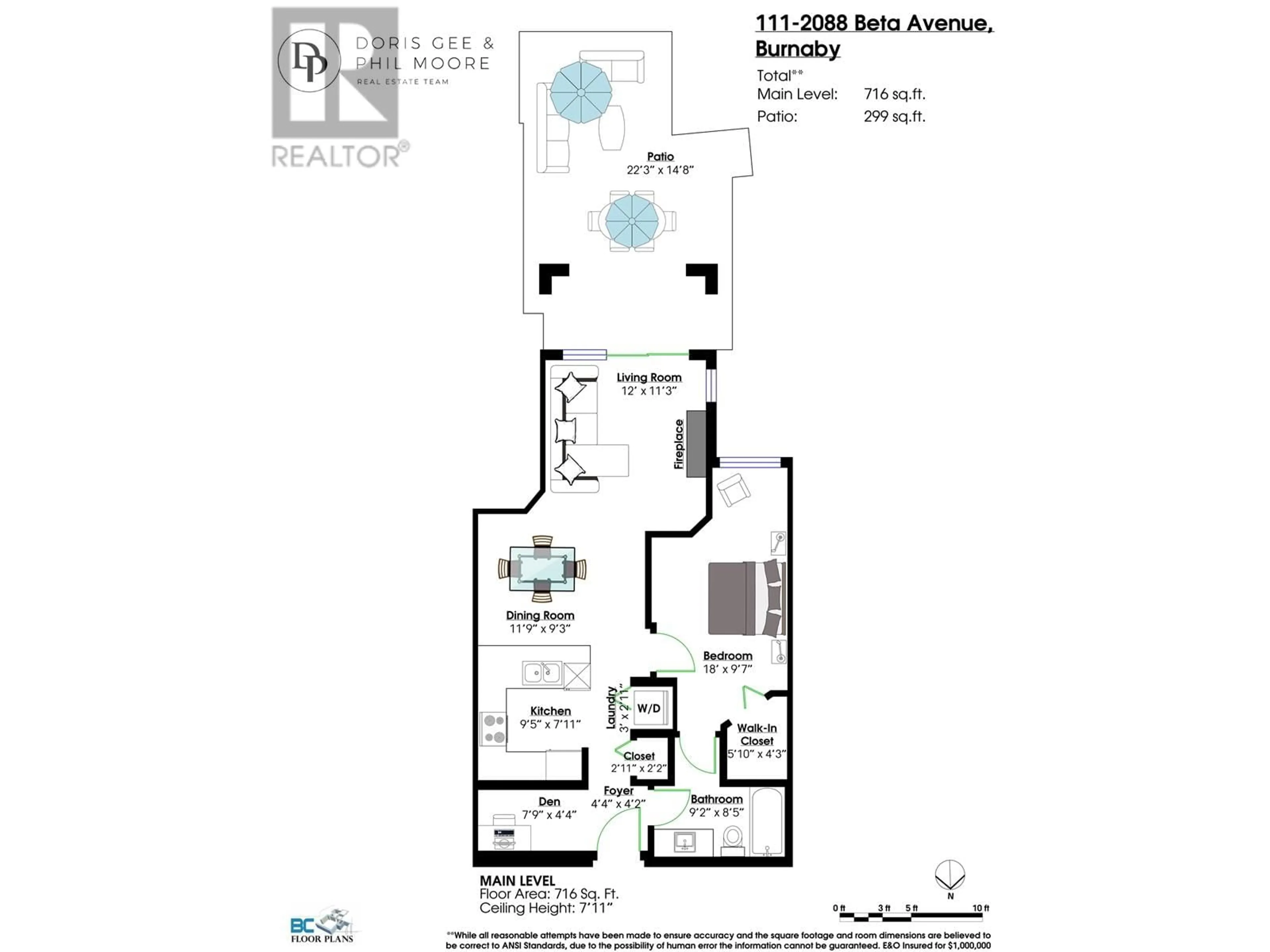 Floor plan for 111 - 2088 BETA AVENUE, Burnaby British Columbia V5C0C8