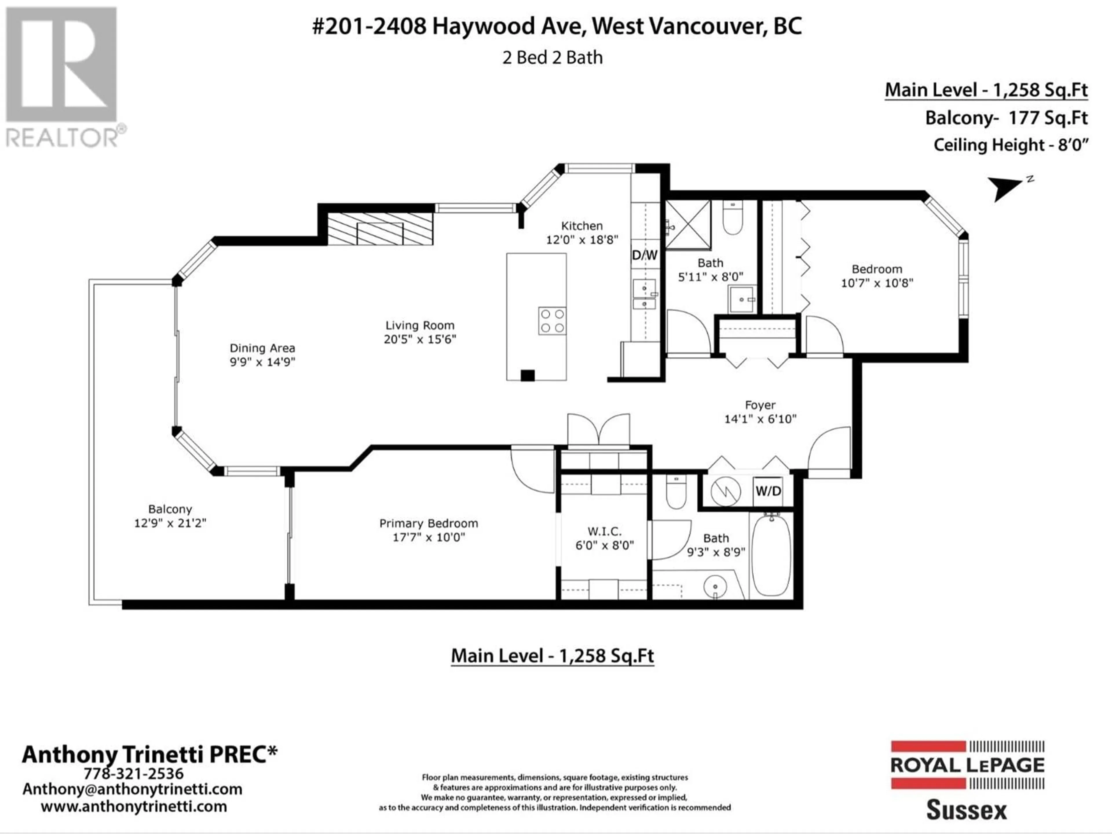 Floor plan for 201 - 2408 HAYWOOD AVENUE, West Vancouver British Columbia V7V1Y1