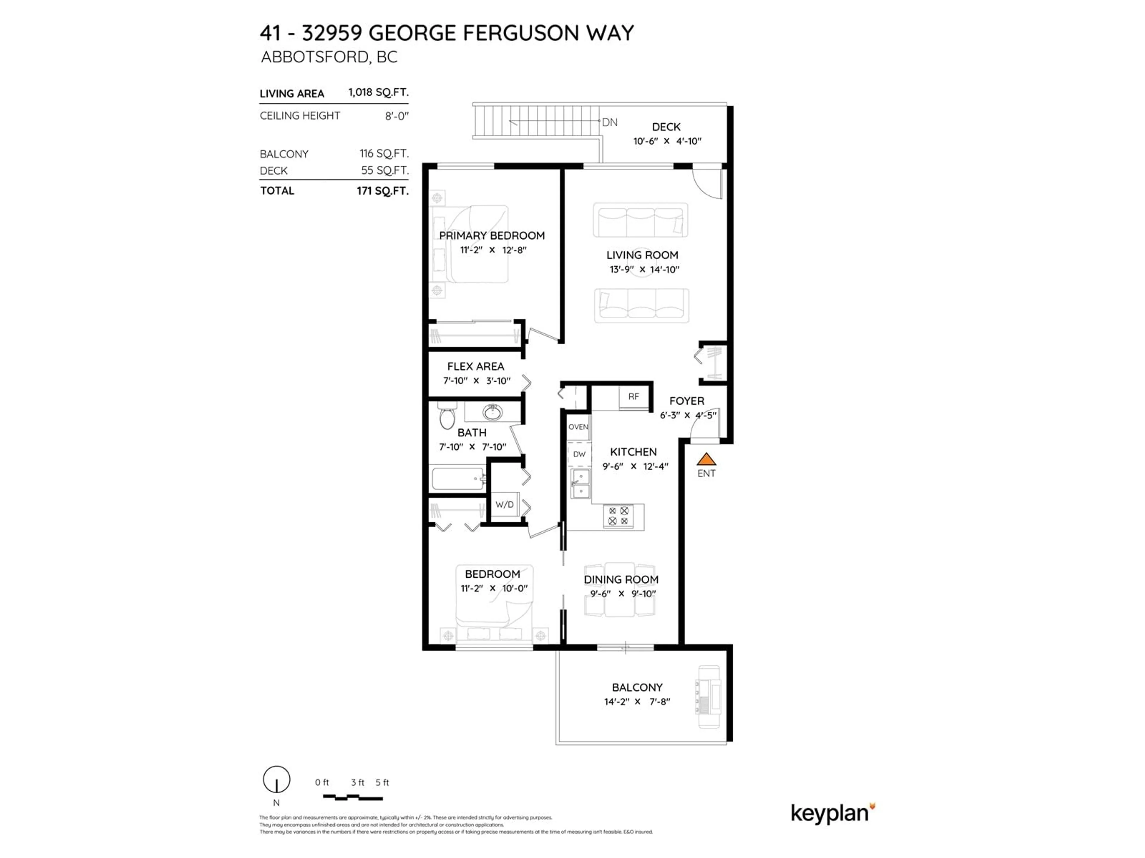 Floor plan for 41 - 32959 GEORGE FERGUSON, Abbotsford British Columbia V2S7W9