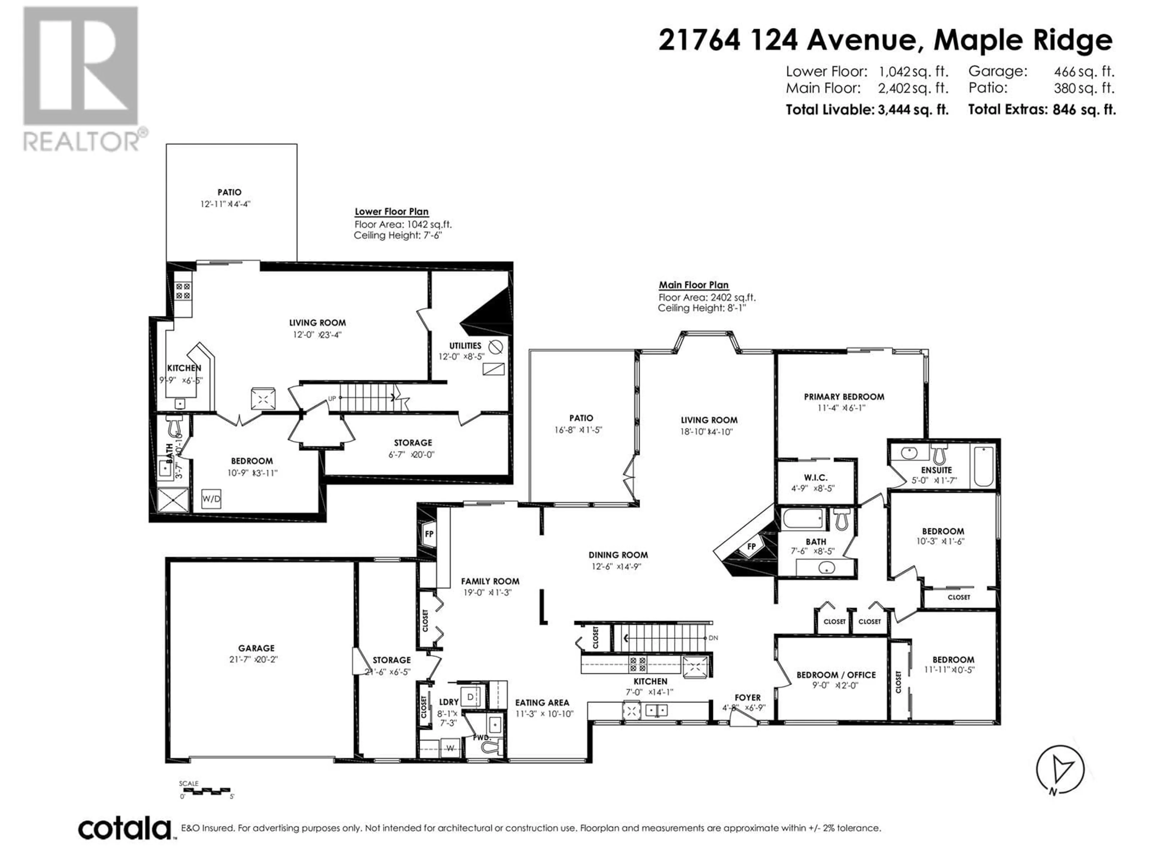 Floor plan for 21764 124 AVENUE, Maple Ridge British Columbia V2X4H7