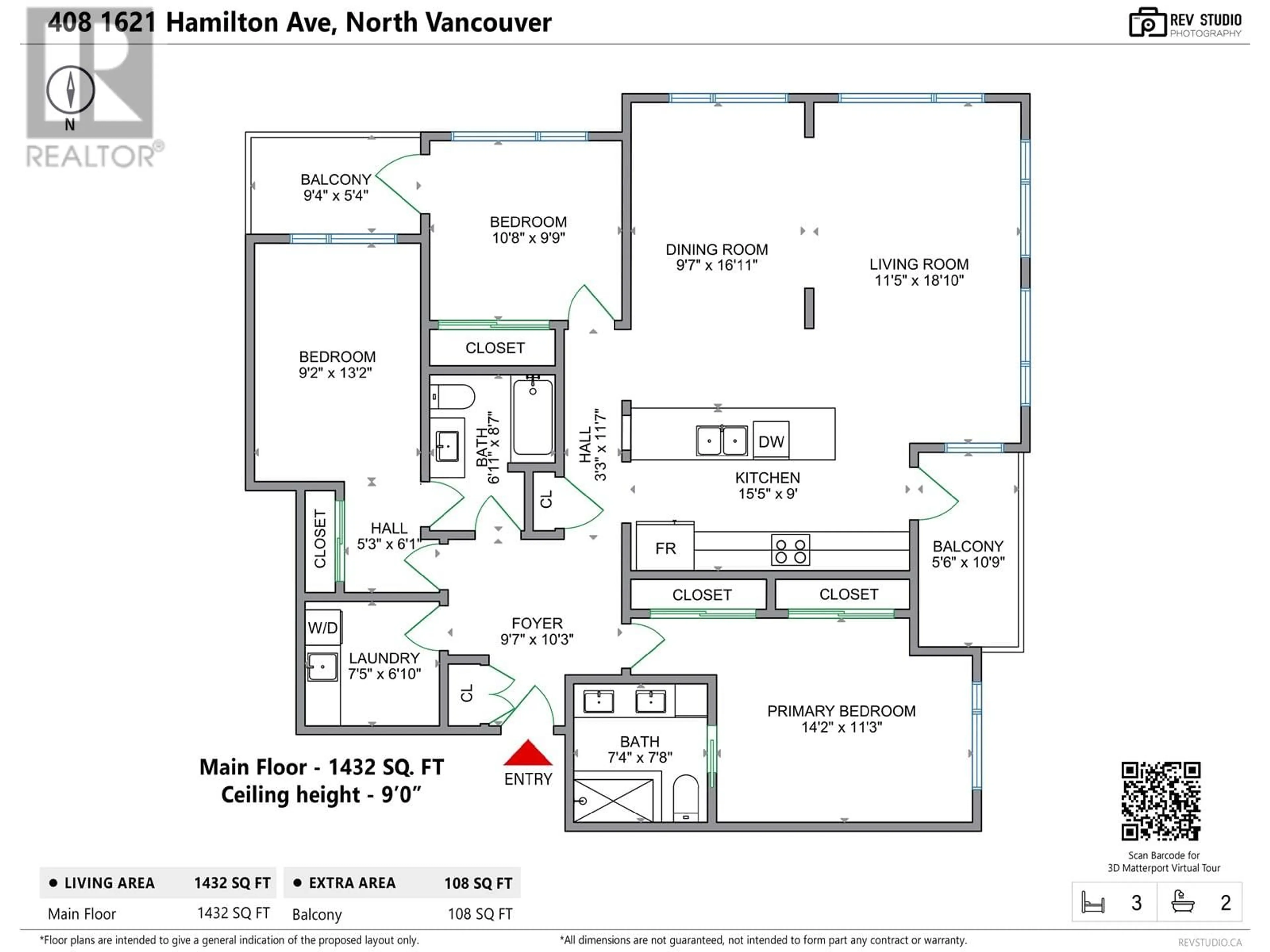 Floor plan for 408 - 1621 HAMILTON AVENUE, North Vancouver British Columbia V7P0B6