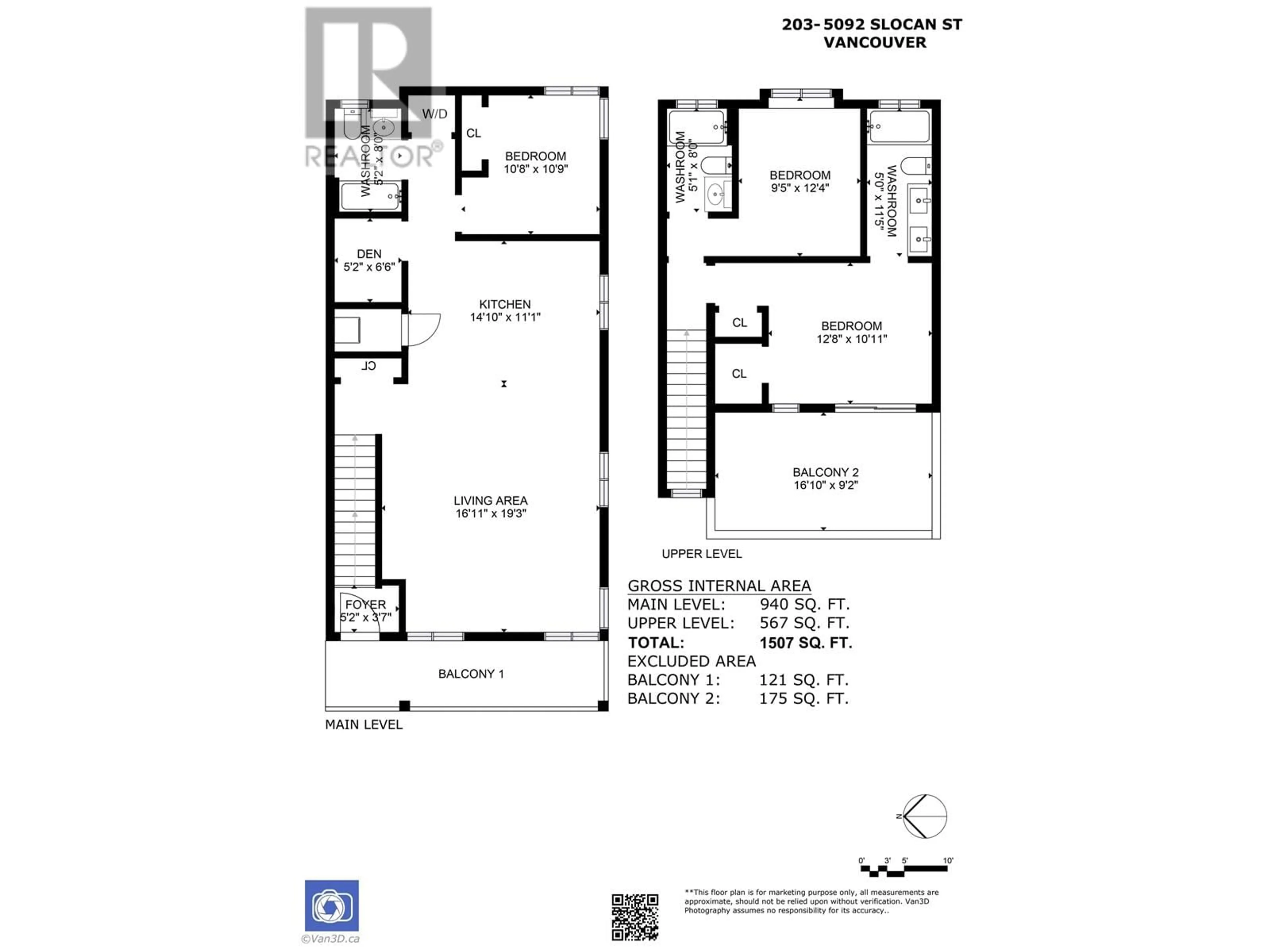 Floor plan for 203 - 5092 SLOCAN STREET, Vancouver British Columbia V5R2A5