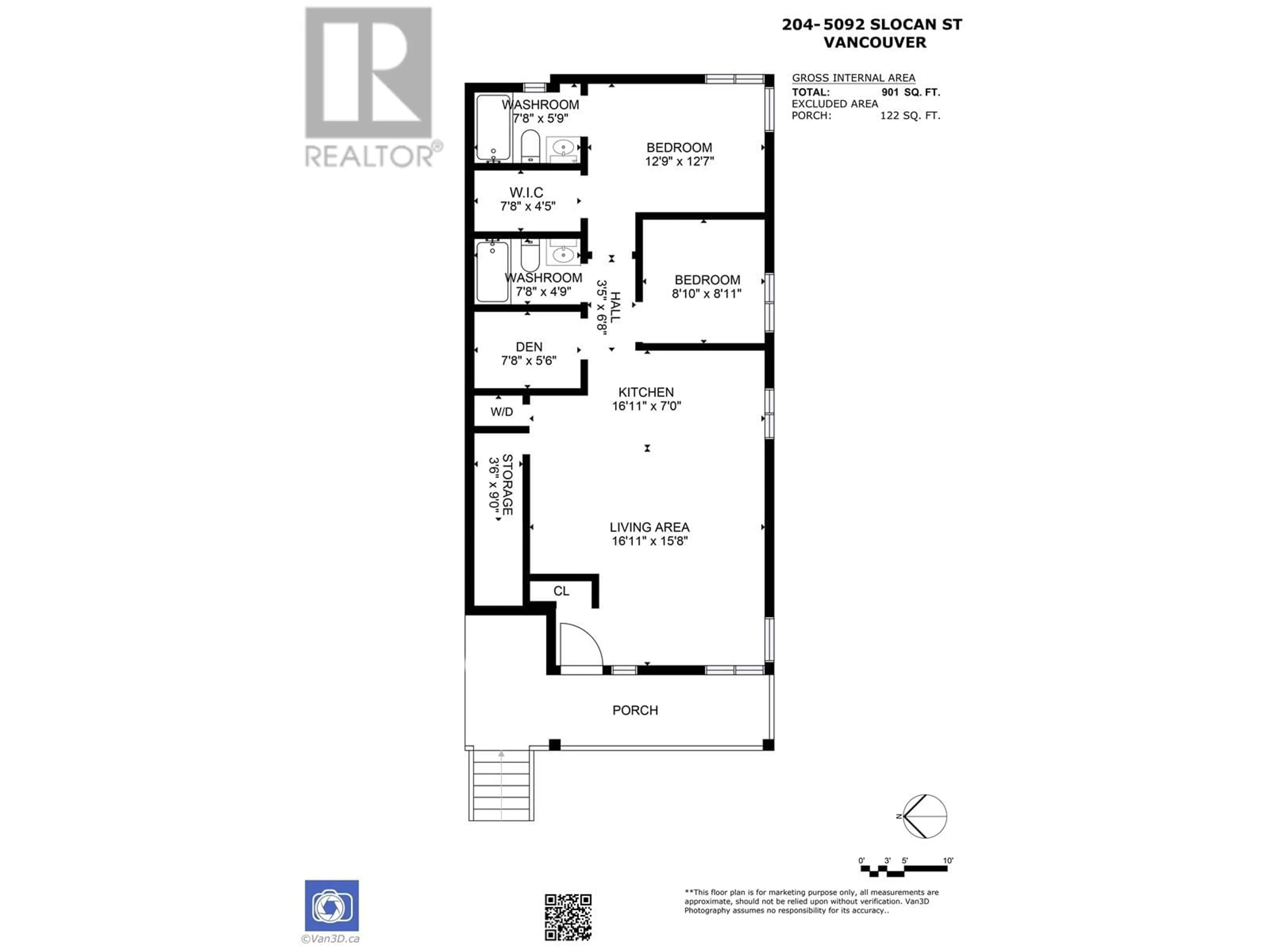Floor plan for 204 - 5092 SLOCAN STREET, Vancouver British Columbia V5R2A5