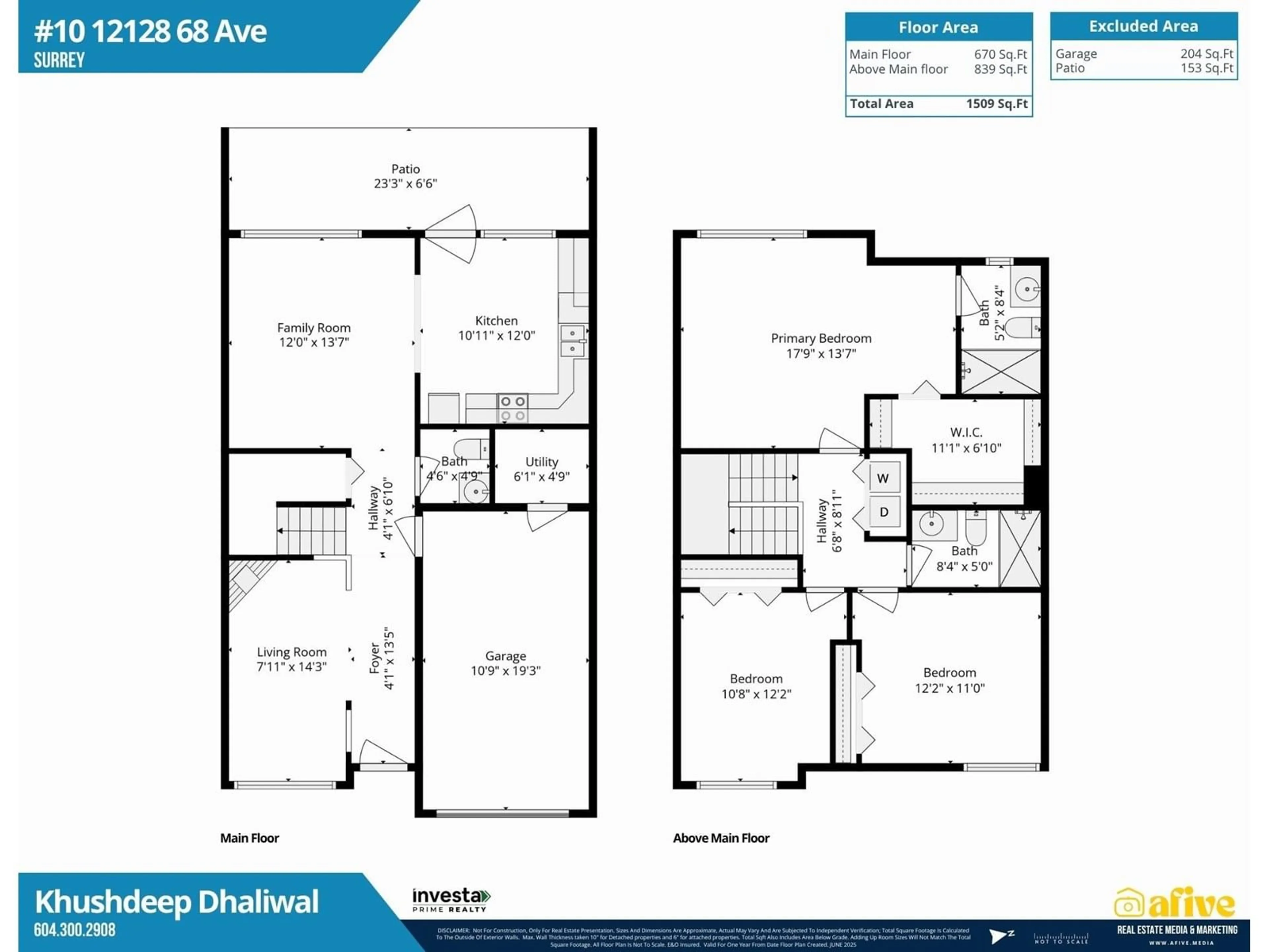 Floor plan for 10 - 12128 68, Surrey British Columbia V3W1M3