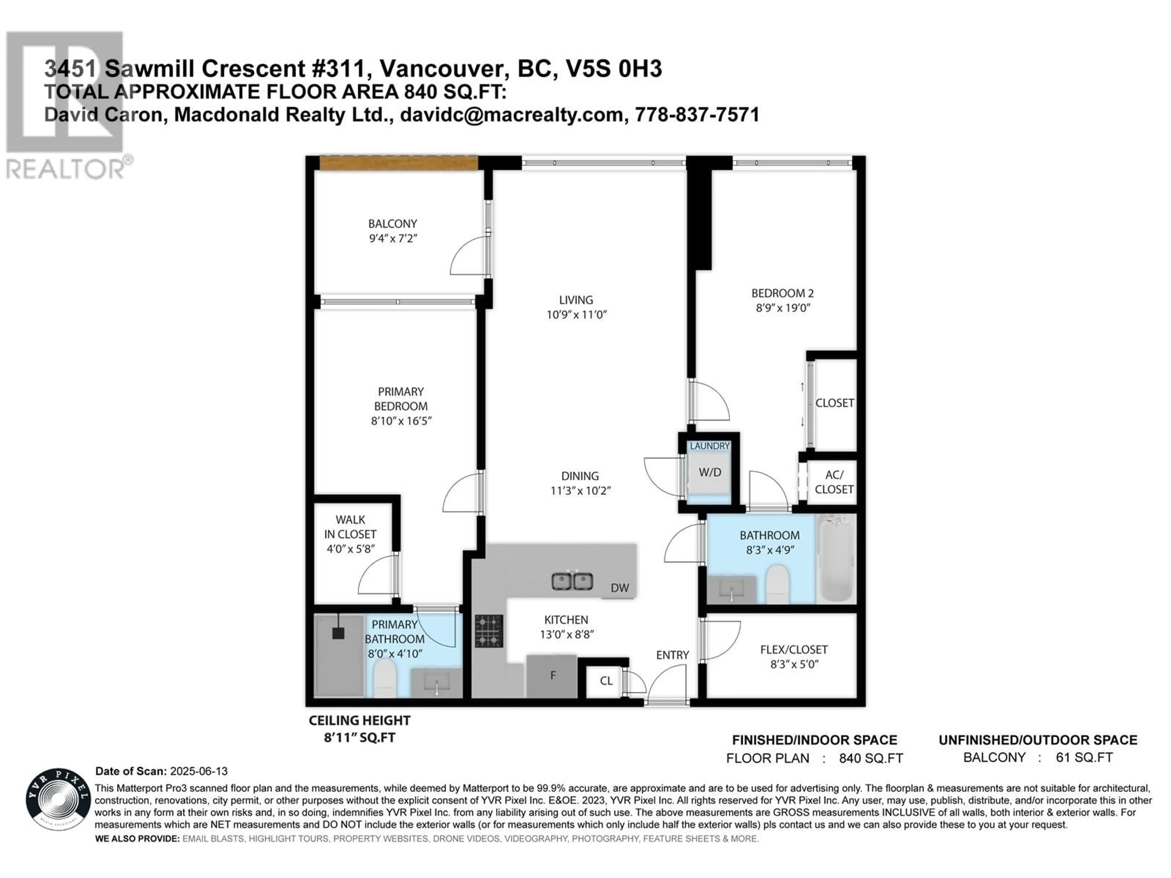 Floor plan for 311 - 3451 SAWMILL CRESCENT, Vancouver British Columbia V5S0H3