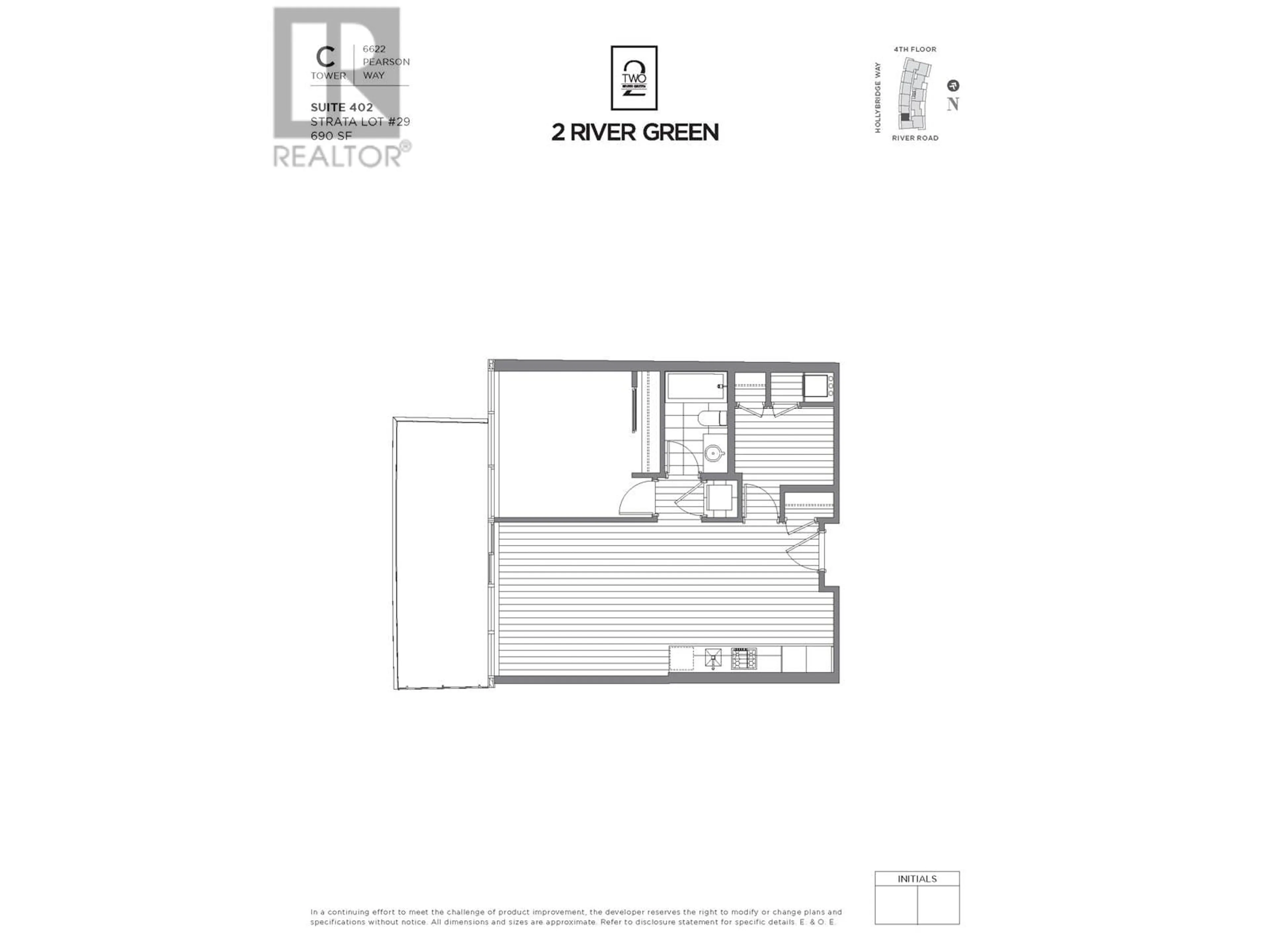 Floor plan for 402 - 6622 PEARSON WAY, Richmond British Columbia V7C0E4